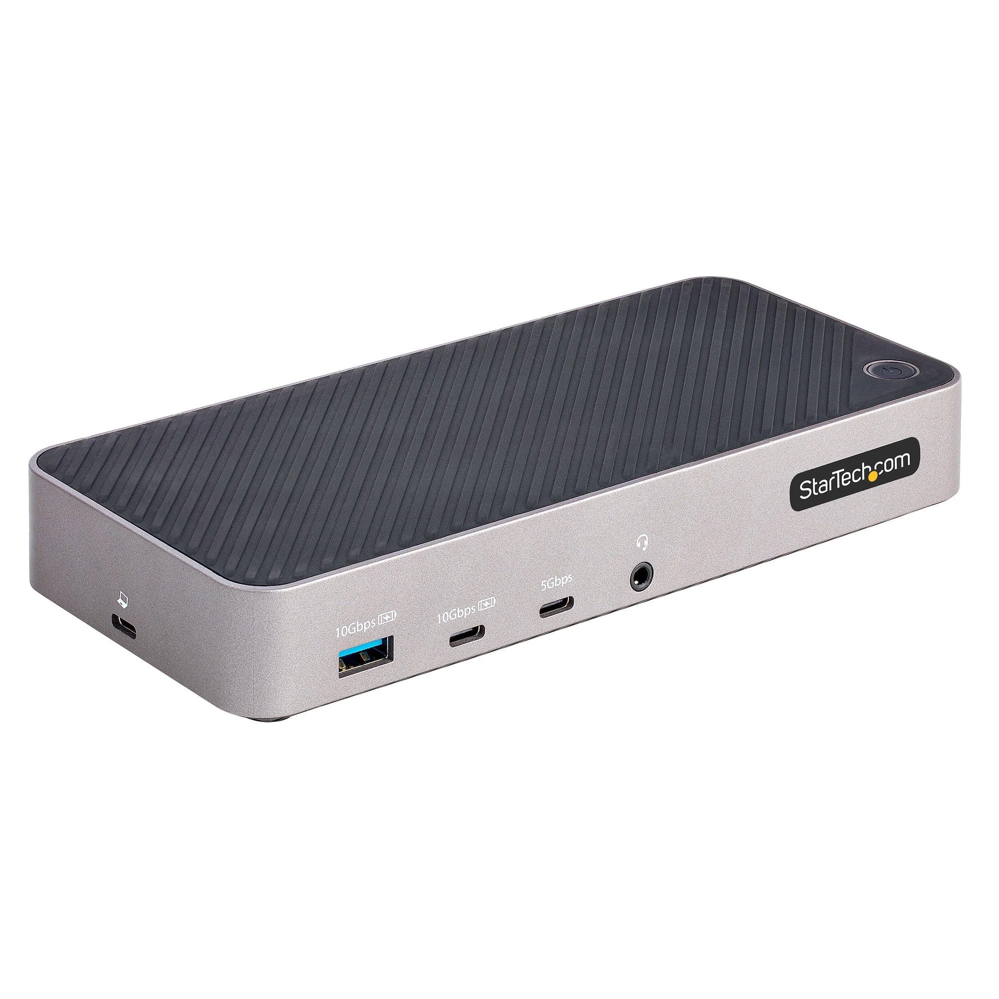 StarTech.com Docking Station USB-C para 3 Monitores - Dock USB C Triple HDMI/DP de 4K - 5x Hub USB - GbE - PD 100W - Replicador de Puertos - Comp