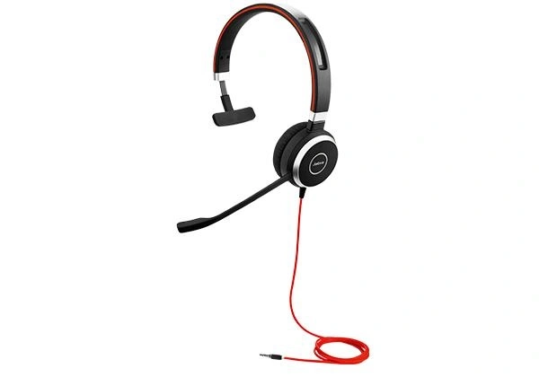 Jabra Evolve 40 Auriculares Alámbrico Diadema Oficina/Centro de llamadas Bluetooth Negro, Rojo, Plata