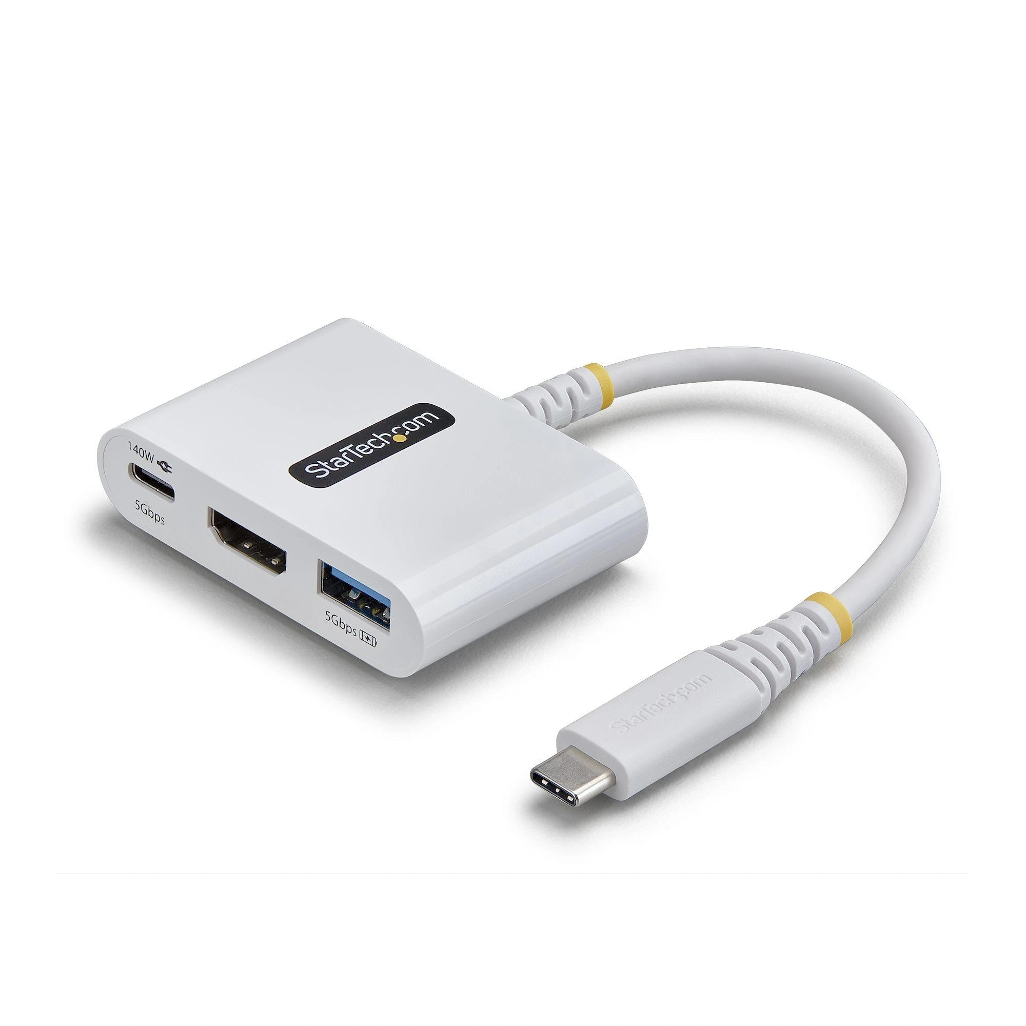 StarTech.com Dock Hub Multipuertos USB Tipo C a HDMI - Adaptador Multipuertos USB-C a HDMI - Carga de 140W - Hub Ladrón USB de 5Gbps - HDMI 4K60H