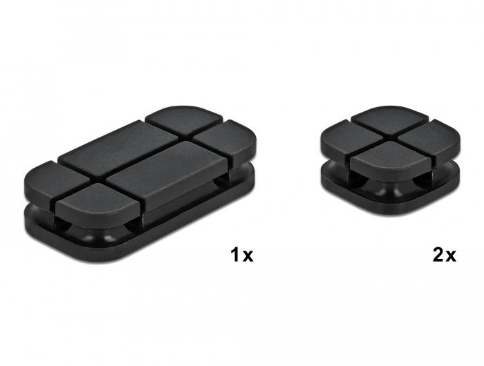 DeLOCK Combo de Soportes de Cables Juego de 3 piezas negro
