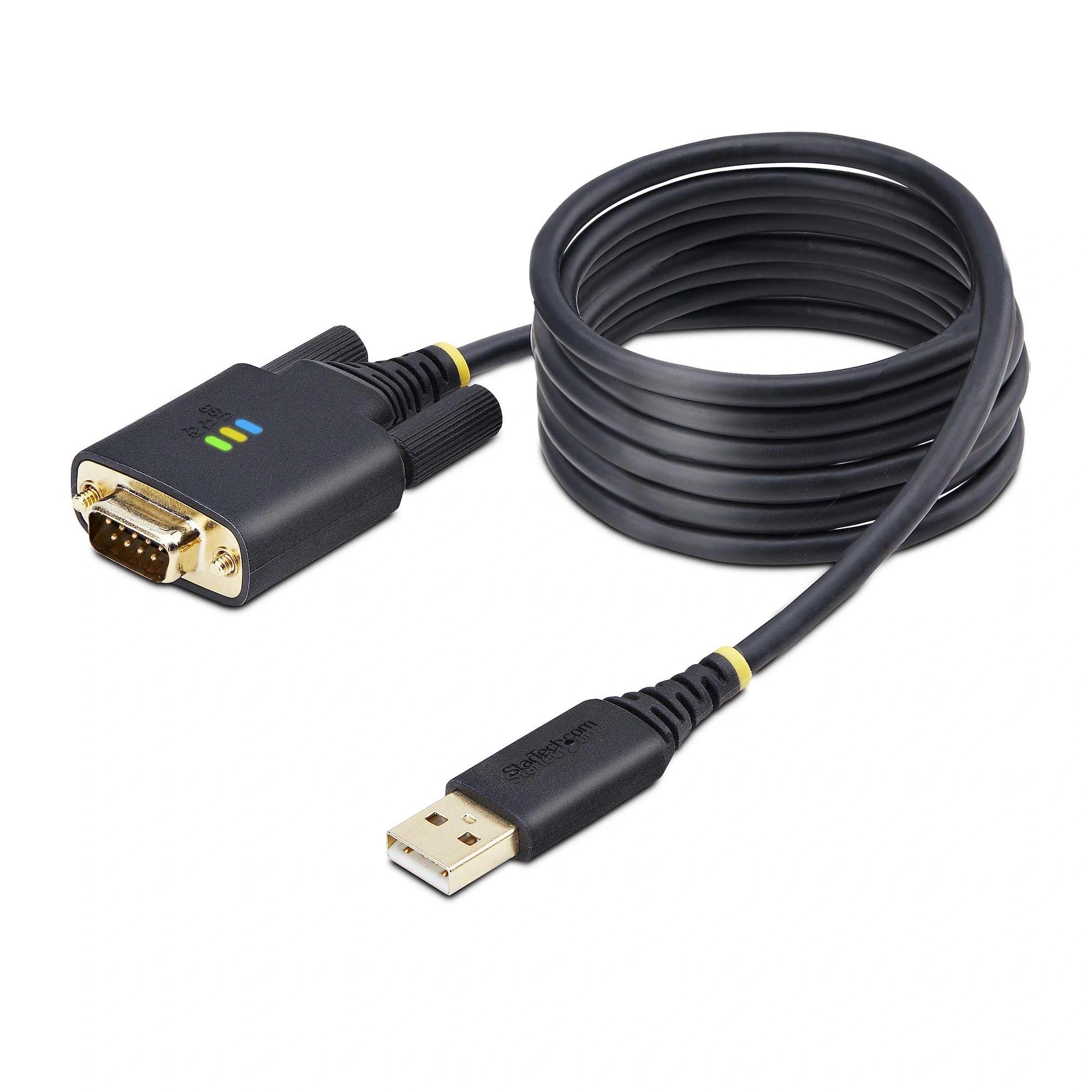 StarTech.com Cable Adaptador USB a Serie DB9 RS232 FTDI de 2m - Retención COM - Tornillos DB9 Intercambiables - USB-A a DB9 RS232 - Protección ES