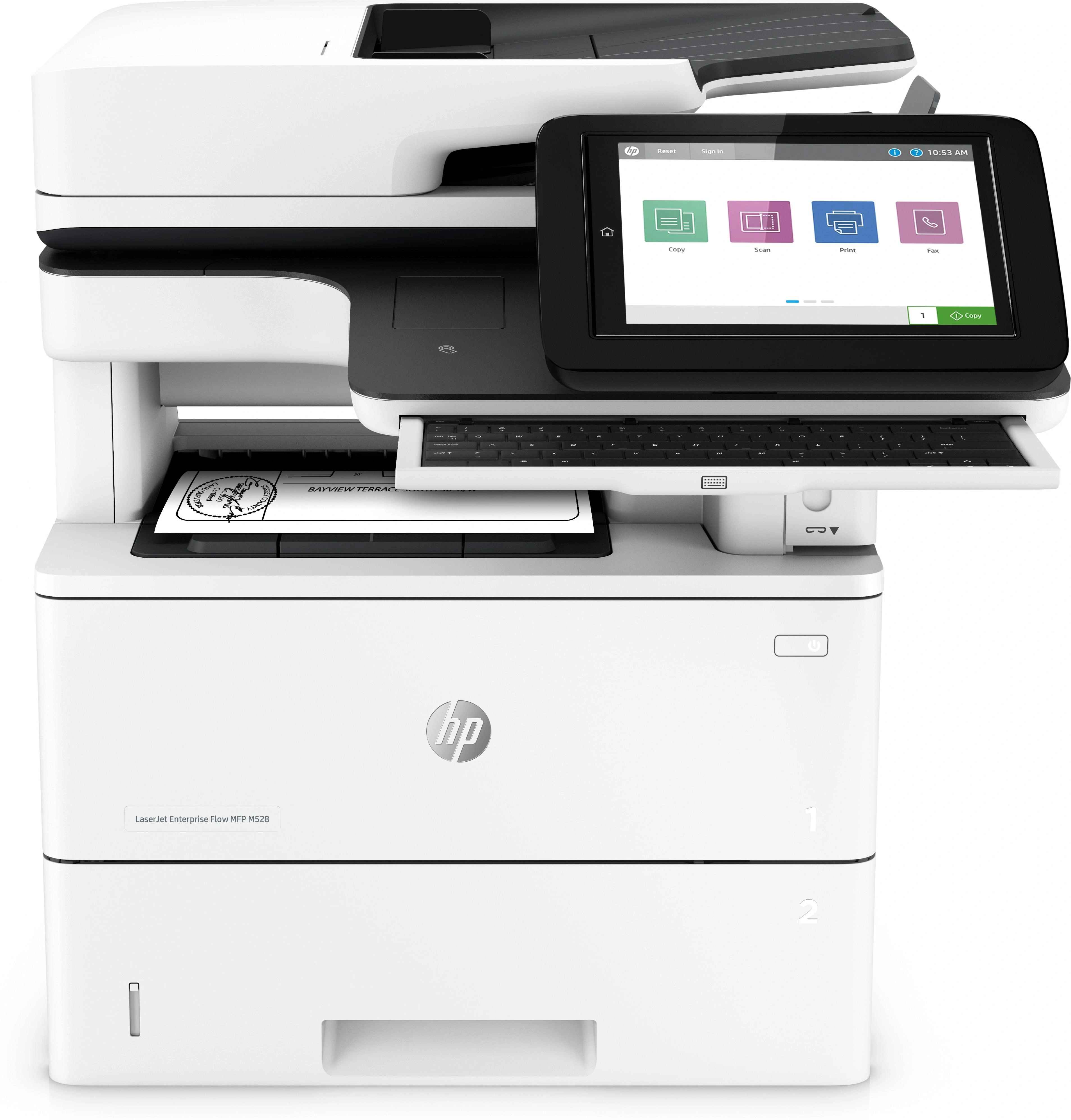 HP LaserJet Enterprise Flow LaserJet Enterprise M528z Inalámbrico Multifunction Blanco y negro Impresora, Fotocopiadora, escáner; Dúplex