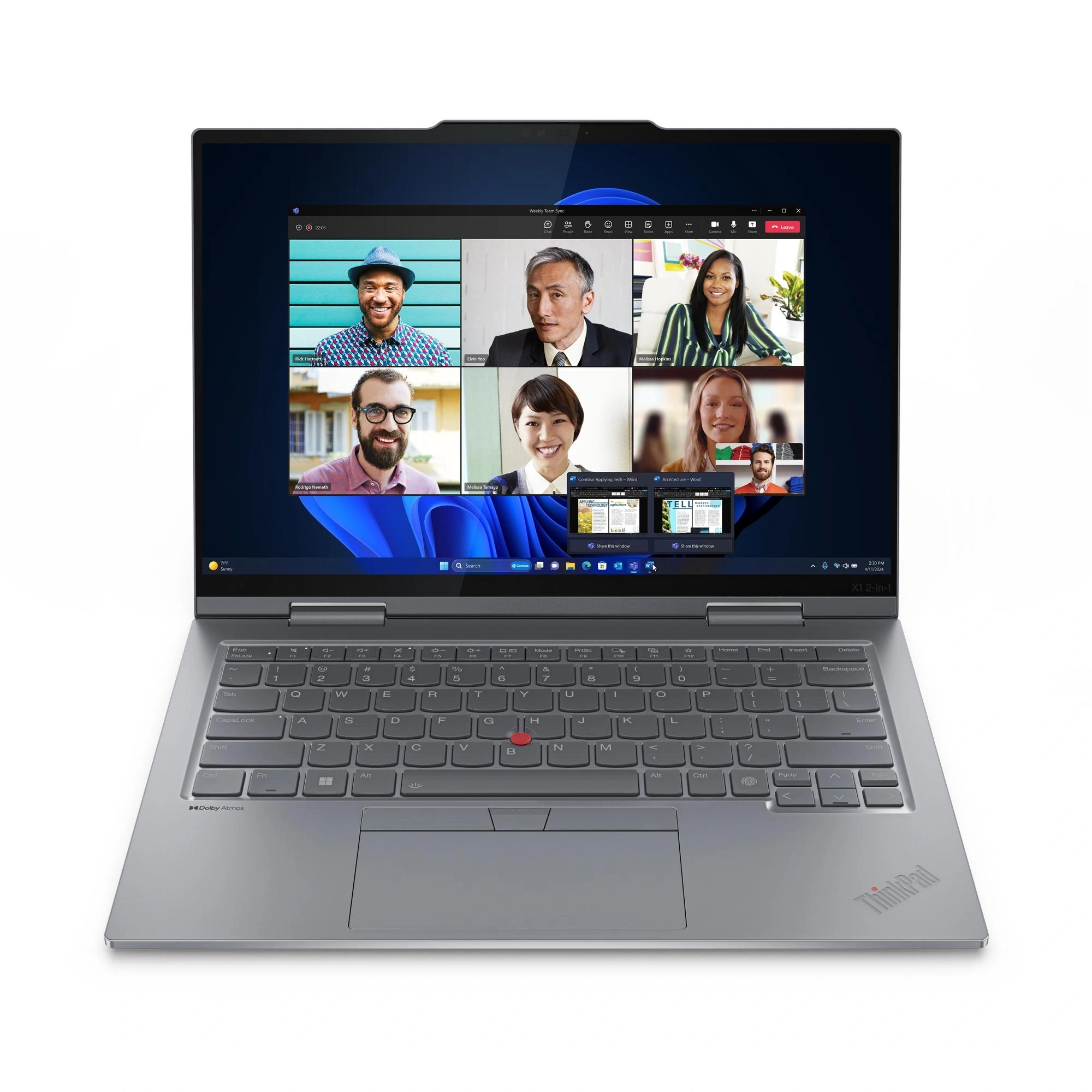 Lenovo ThinkPad X1 2-in-1 Gen 9 Intel Core Ultra 7 155U Híbrido (2-en-1) 35,6 cm (14") Pantalla táctil WUXGA 16 GB LPDDR5x-SDRAM 512 GB SSD Wi-Fi 6E (802.11ax) Windows 11 Pro Español Gris
