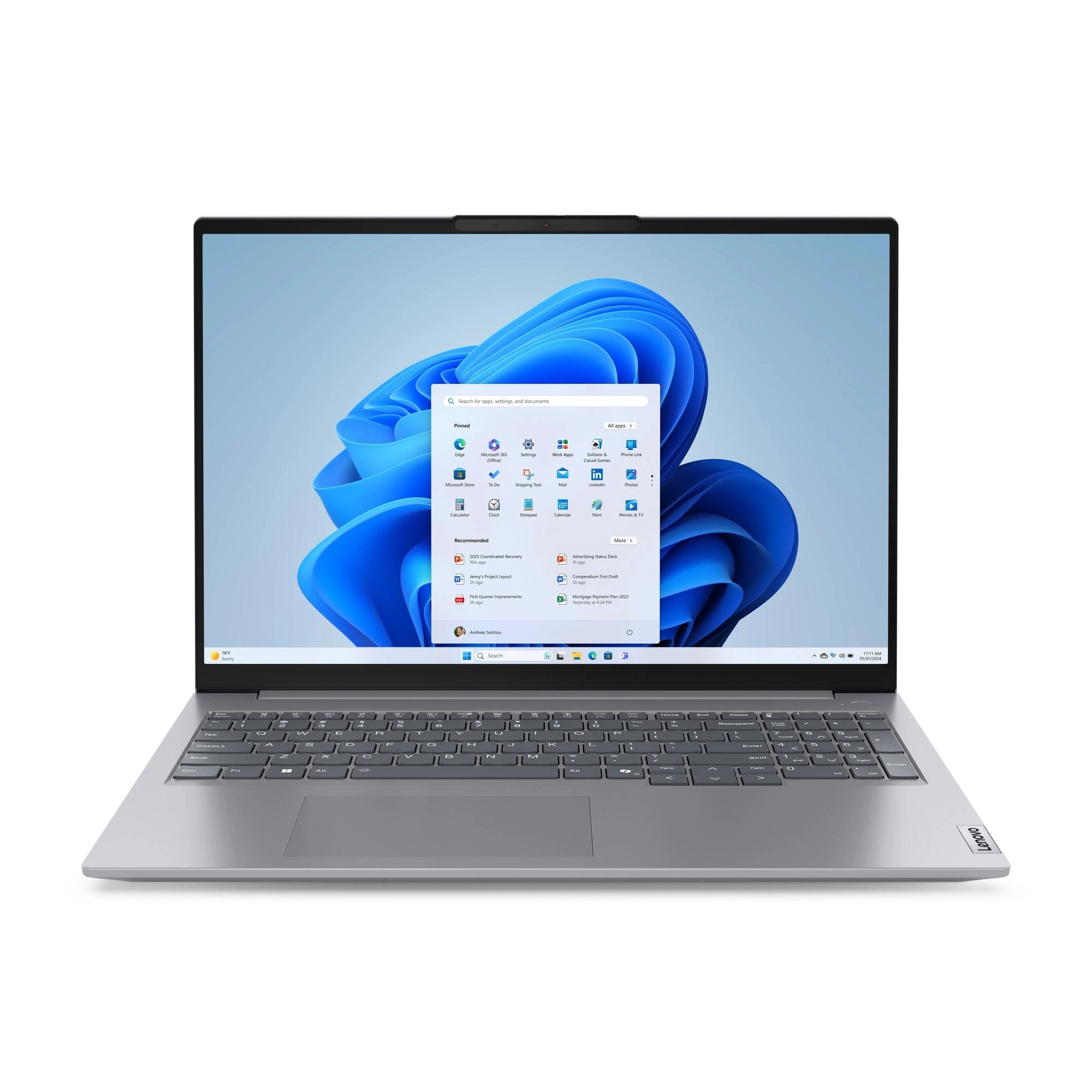 Lenovo ThinkBook 16 G7 ARP AMD Ryzen™ 5 7535HS Portátil 40,6 cm (16") WUXGA 16 GB DDR5-SDRAM 512 GB SSD Wi-Fi 6 (802.11ax) Windows 11 Pro Español Gris