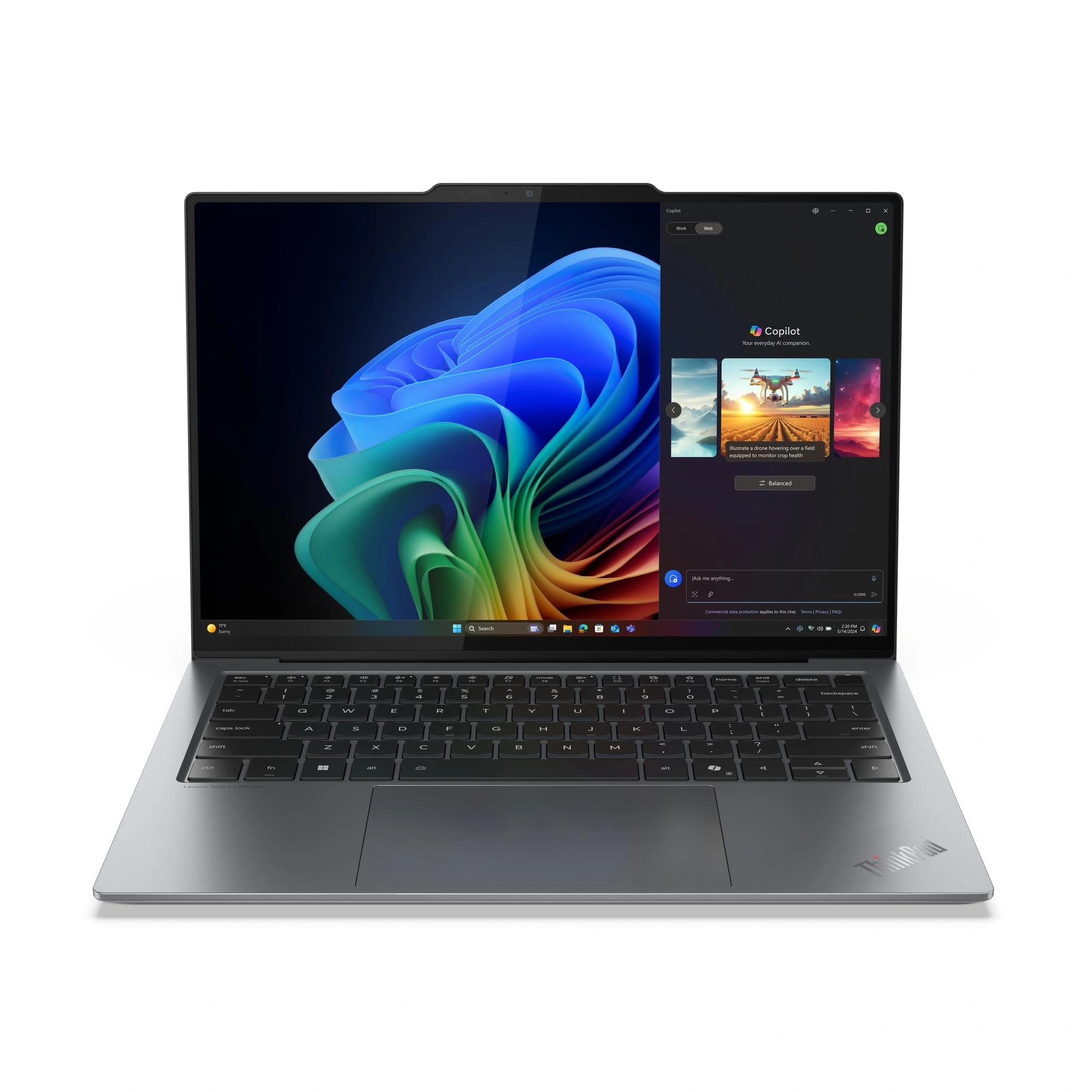 Lenovo ThinkPad X9-14 Gen 1 Copilot+ PC Intel Core Ultra 5 228V Portátil 35,6 cm (14") WUXGA 32 GB LPDDR5x-SDRAM 512 GB SSD Wi-Fi 7 (802.11be) Windows 11 Pro Español Gris