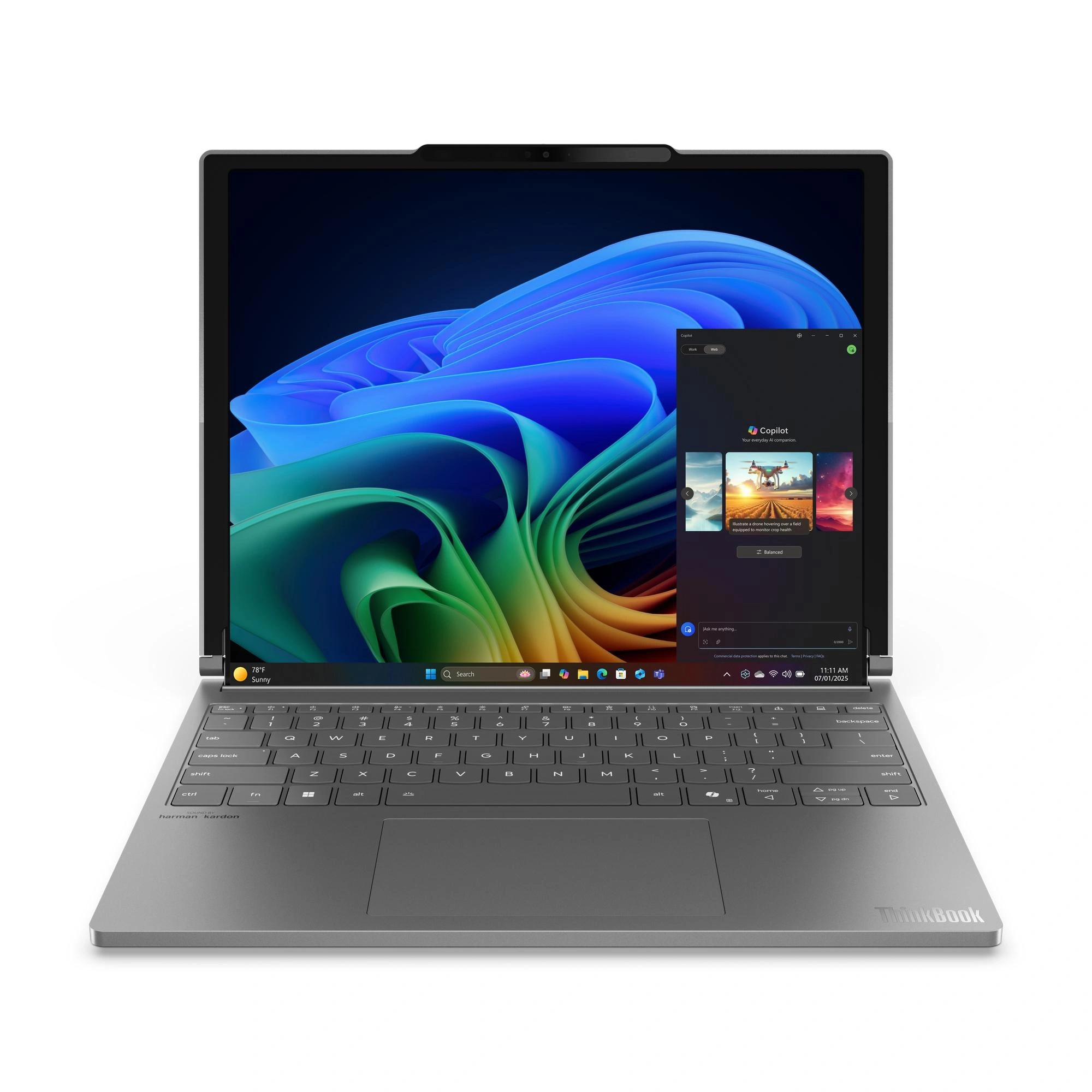 Lenovo ThinkBook Plus G6 Rollable Copilot+ PC Intel Core Ultra 7 258V Portátil 35,6 cm (14") 32 GB LPDDR5x-SDRAM 1 TB SSD Wi-Fi 7 (802.11be) Wind