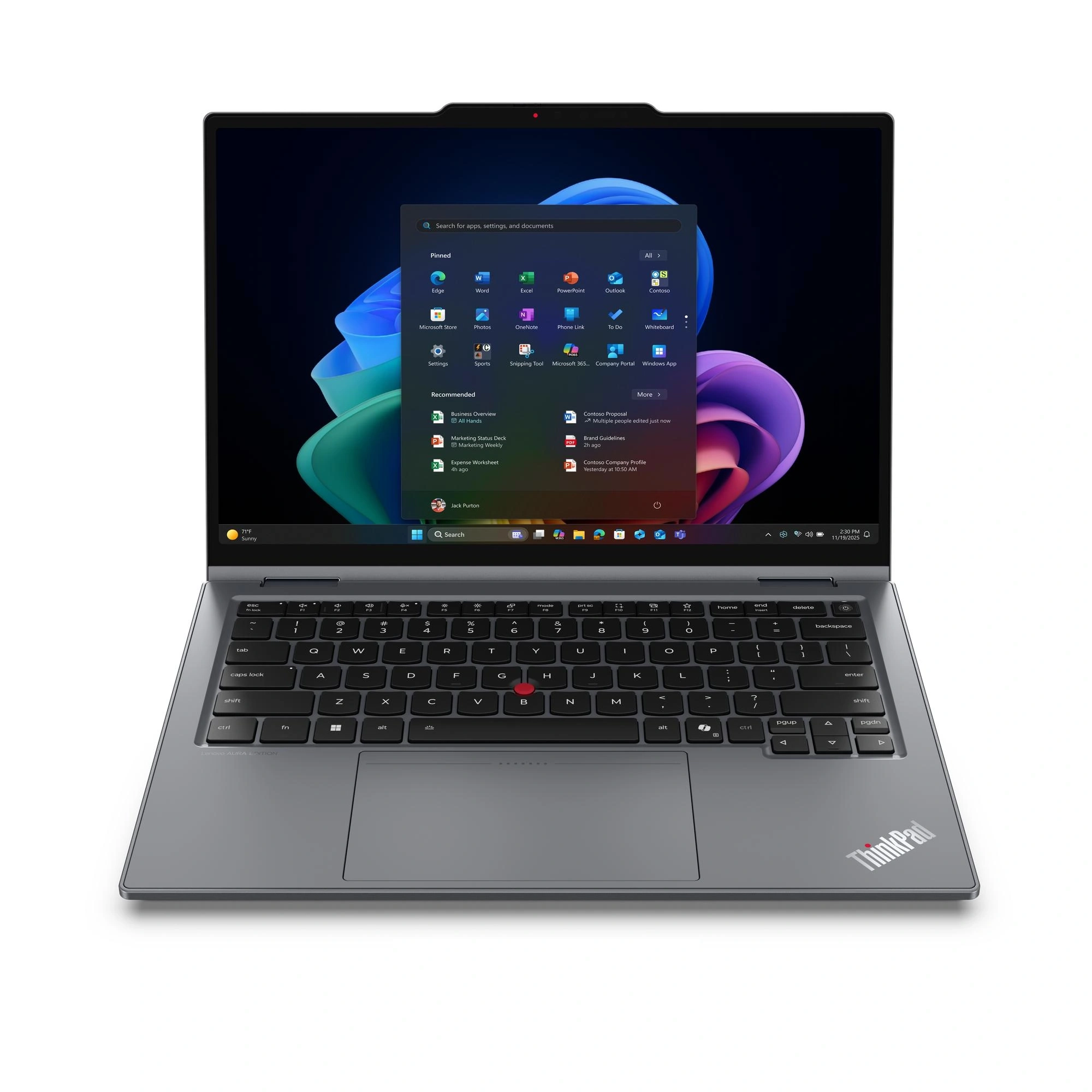 Lenovo ThinkPad X1 2-in-1 Gen 11 Aura Edition Copilot+ PC Intel Core Ultra 5 325 Híbrido (2-en-1) 35,6 cm (14") Pantalla táctil WUXGA 32 GB LPDDR