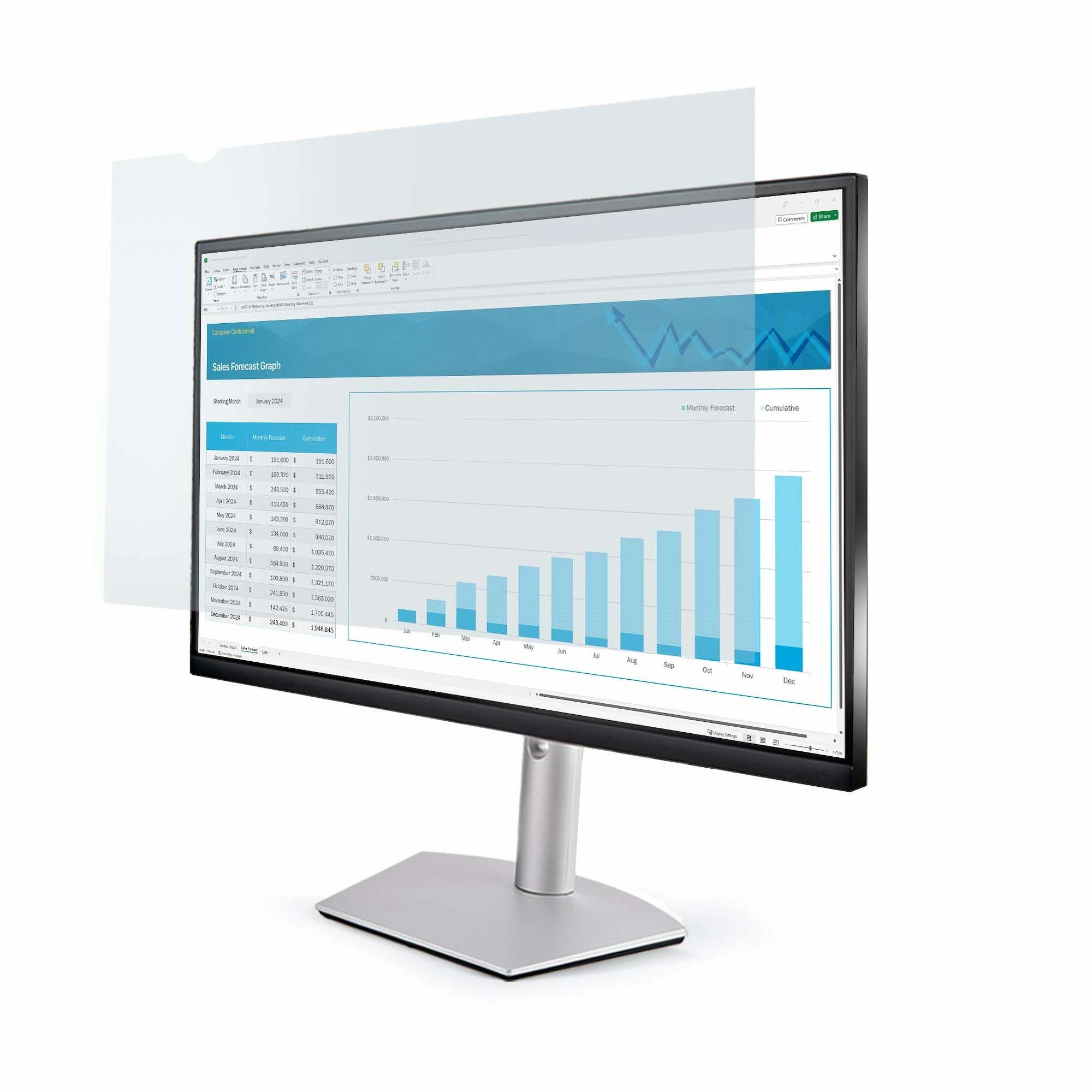 StarTech.com Filtro Anti Luz Azul de 16:10 para Monitor de 24" - Filtro de Luz Azul para Monitor de 24 Pulgadas - Reduce la Fatiga Visual - con D