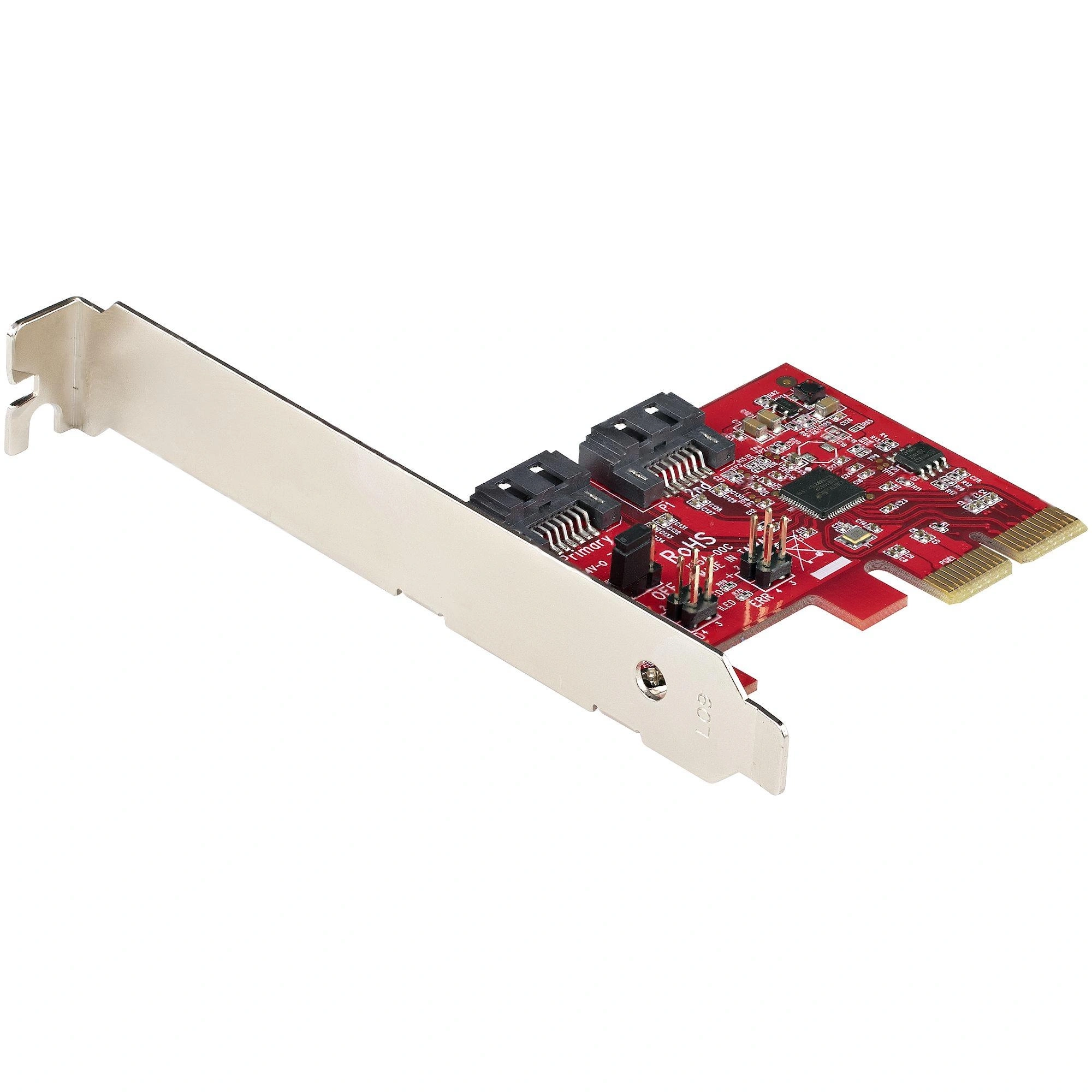 StarTech.com Tarjeta PCIe SATA - Tarjeta PCI Express Controladora de 2 Puertos SATA de 6Gbps - Perfil Completo o Bajo - Adaptador PCI Express a S