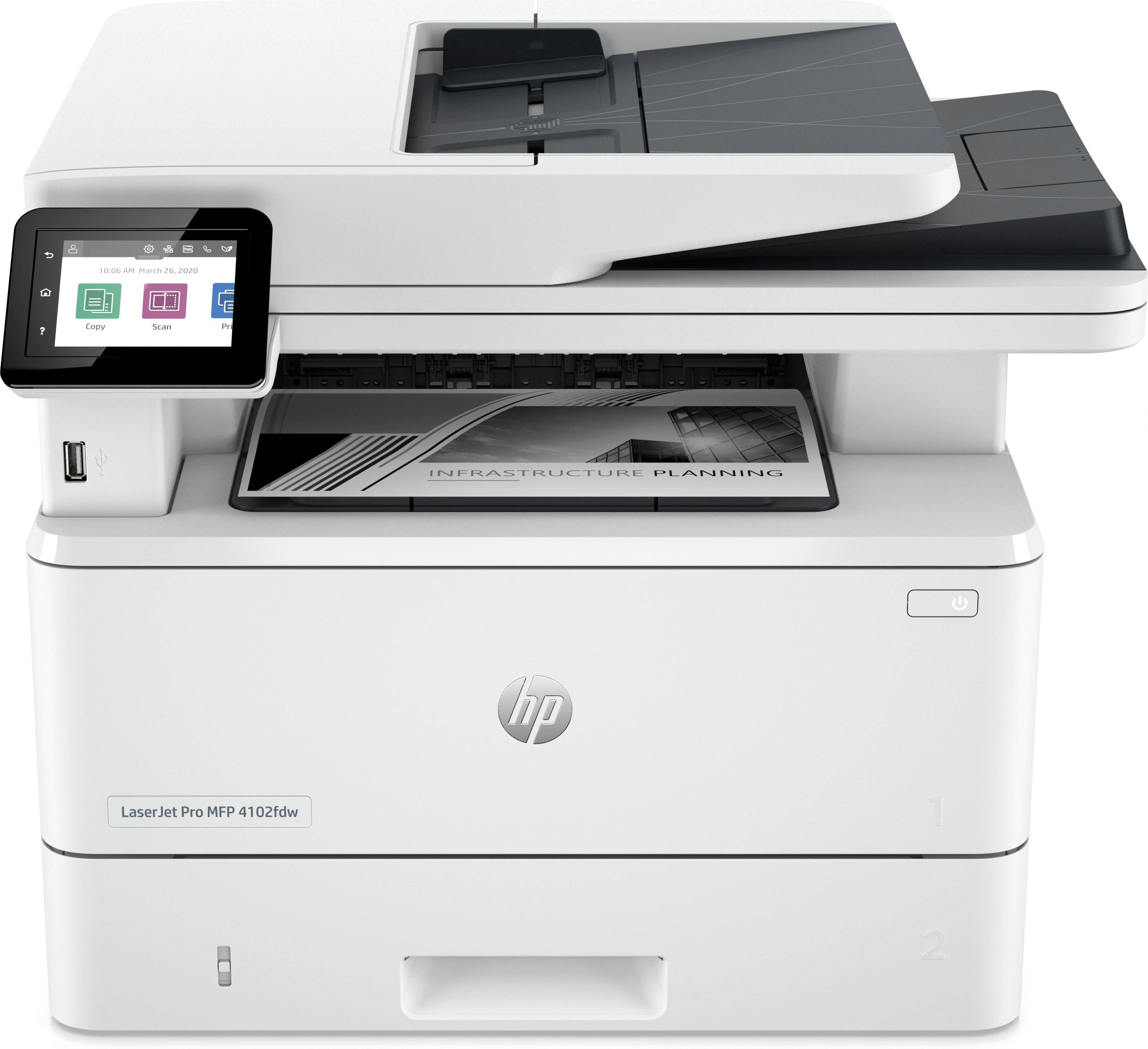 HP LaserJet Pro 4102dw Inalámbrico Multifunction Blanco y negro Impresora, Fotocopiadora, escáner; Dúplex