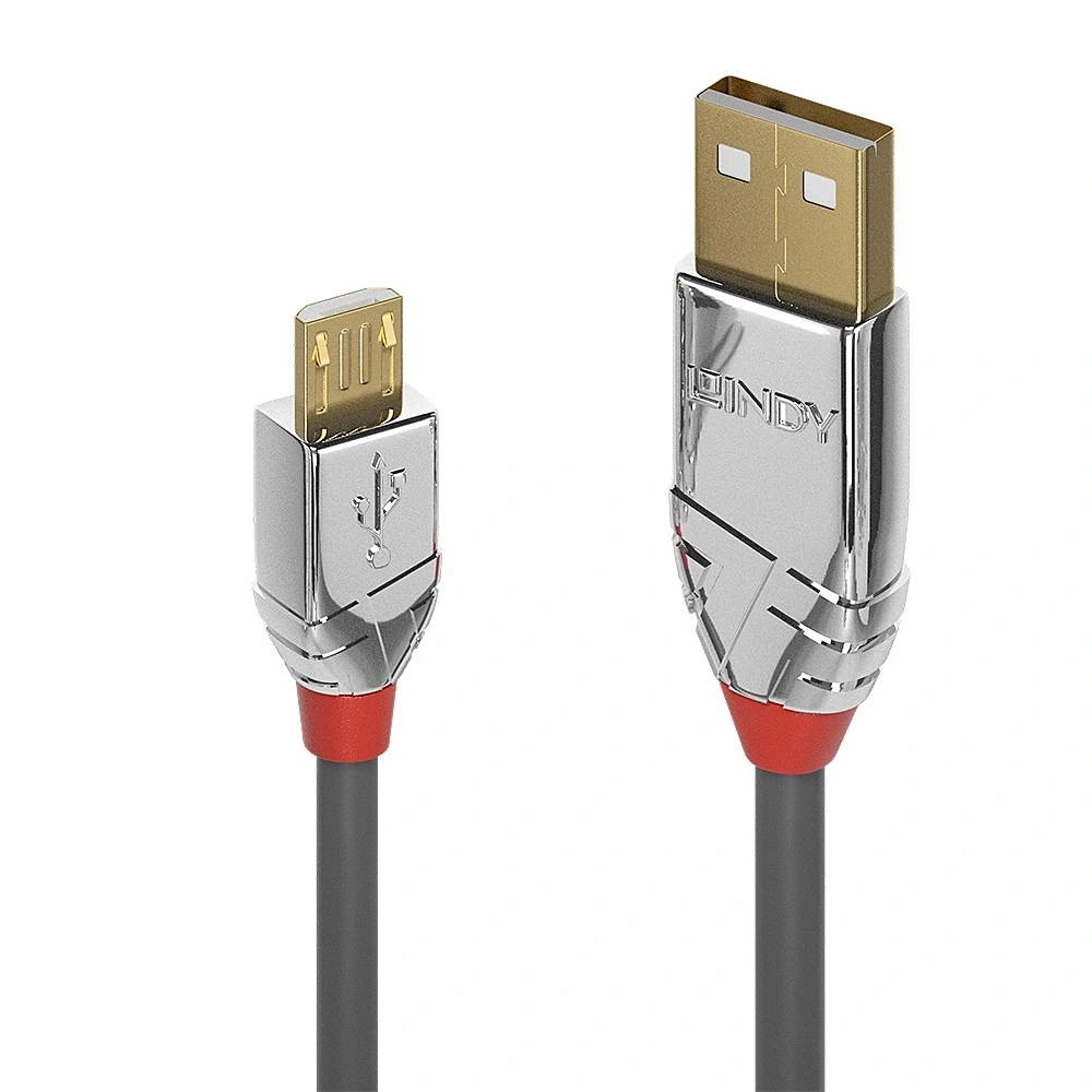 Lindy 36654 cable USB USB 2.0 5 m USB A Micro-USB B Gris