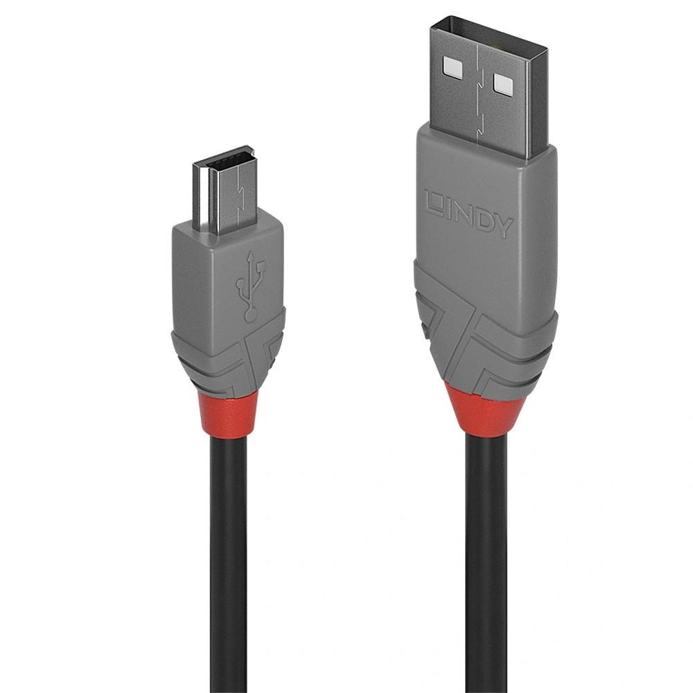 Lindy 36724 cable USB USB 2.0 3 m USB A Mini-USB B Negro – imagen 2