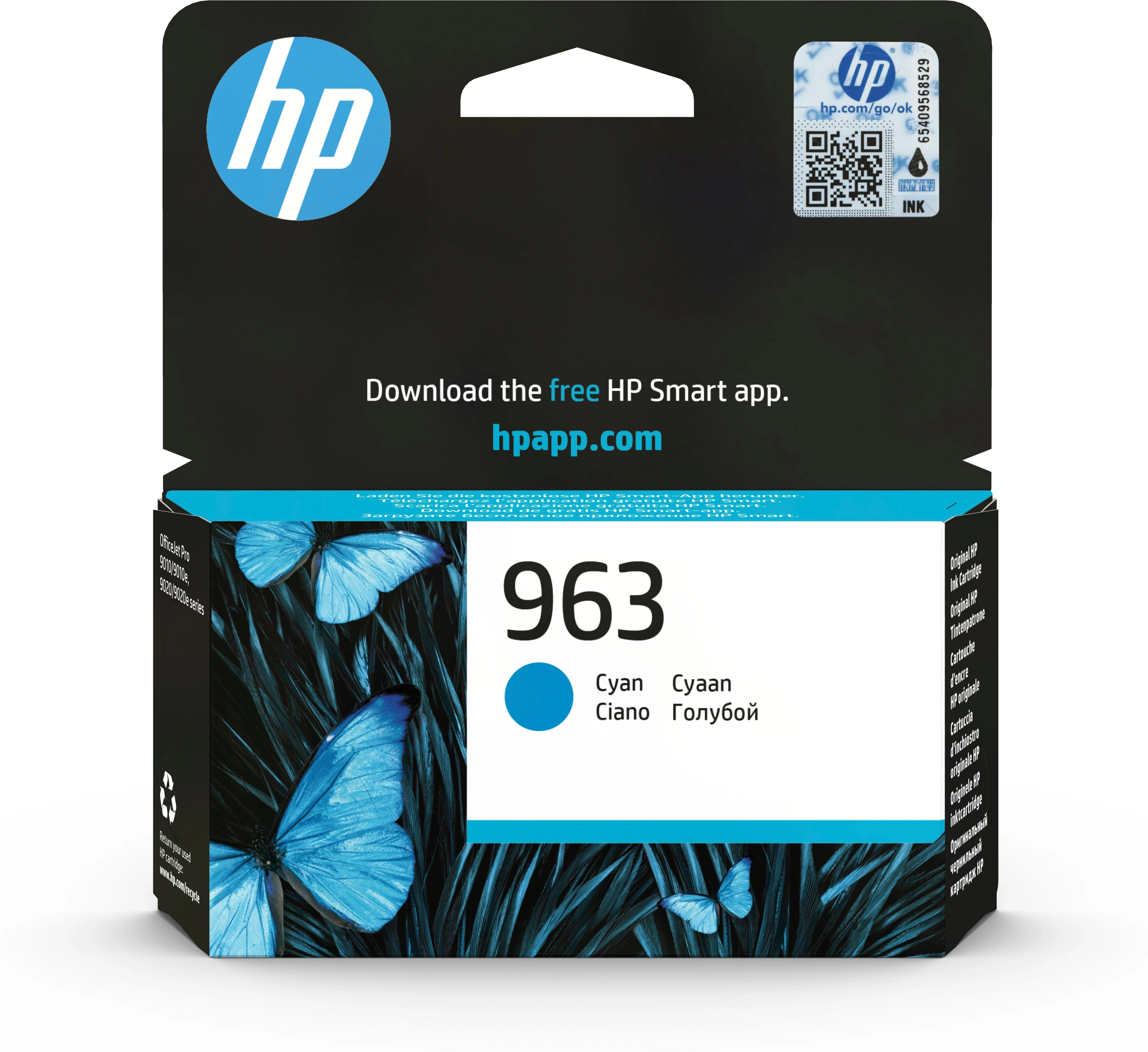 HP Cartucho de tinta Original 963 cian