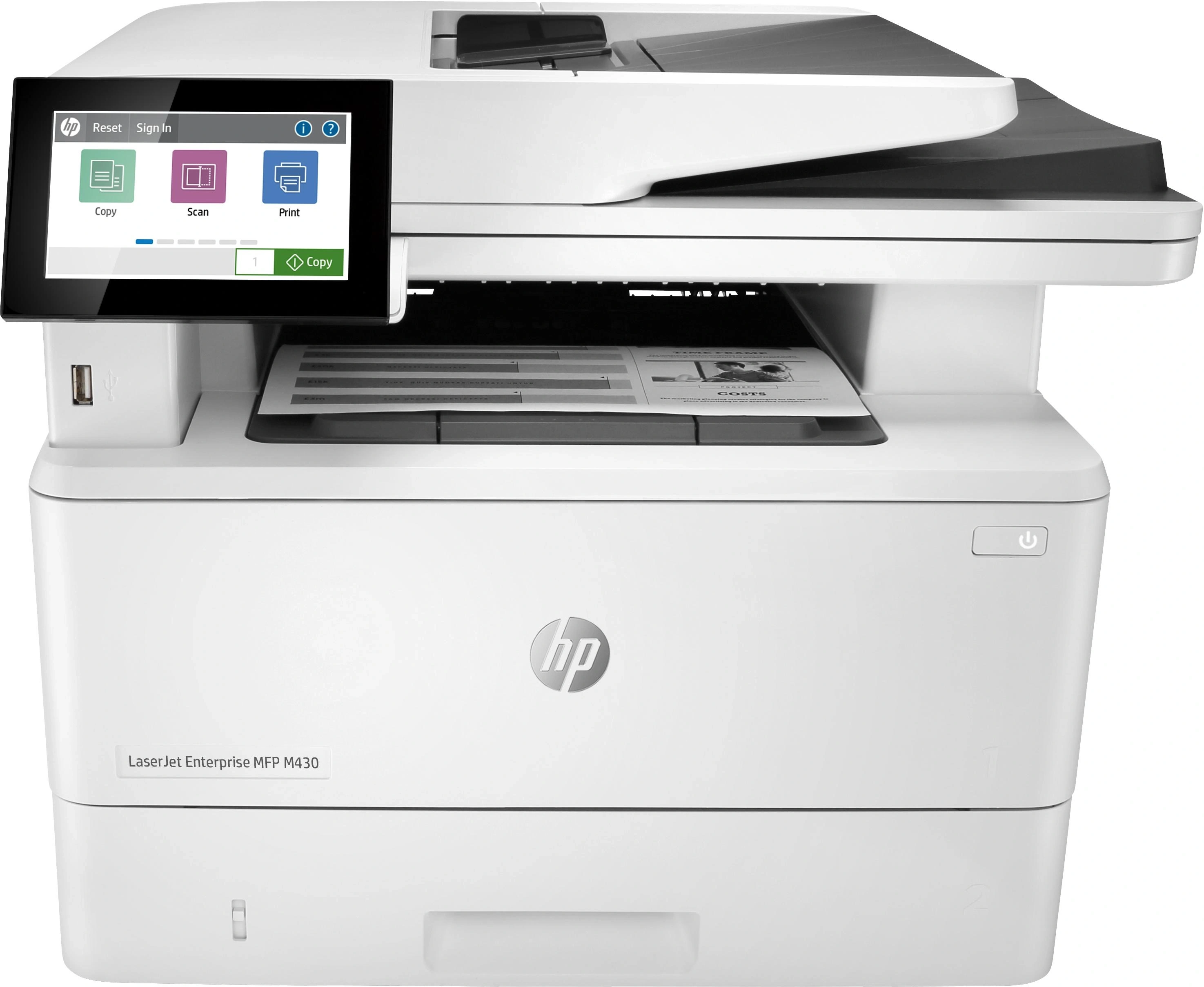 HP LaserJet Enterprise M430f Multifunction Blanco y negro Impresora, Solo Ethernet; Fotocopiadora, escáner