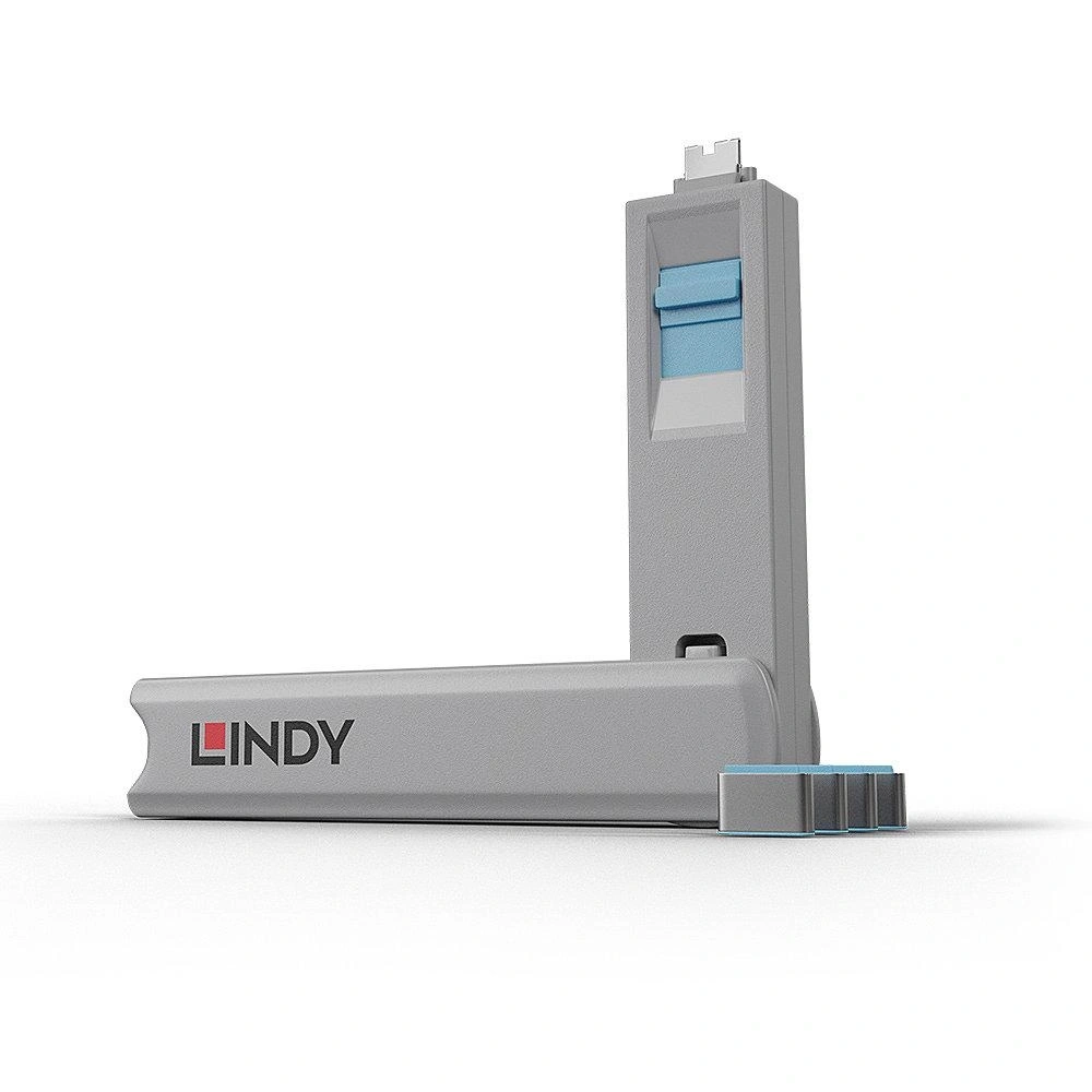 Lindy 40465 bloqueador de puerto Bloqueador de puerto + clave USB Tipo C Azul Acrilonitrilo butadieno estireno (ABS) 1 pieza(s) – imagen 2