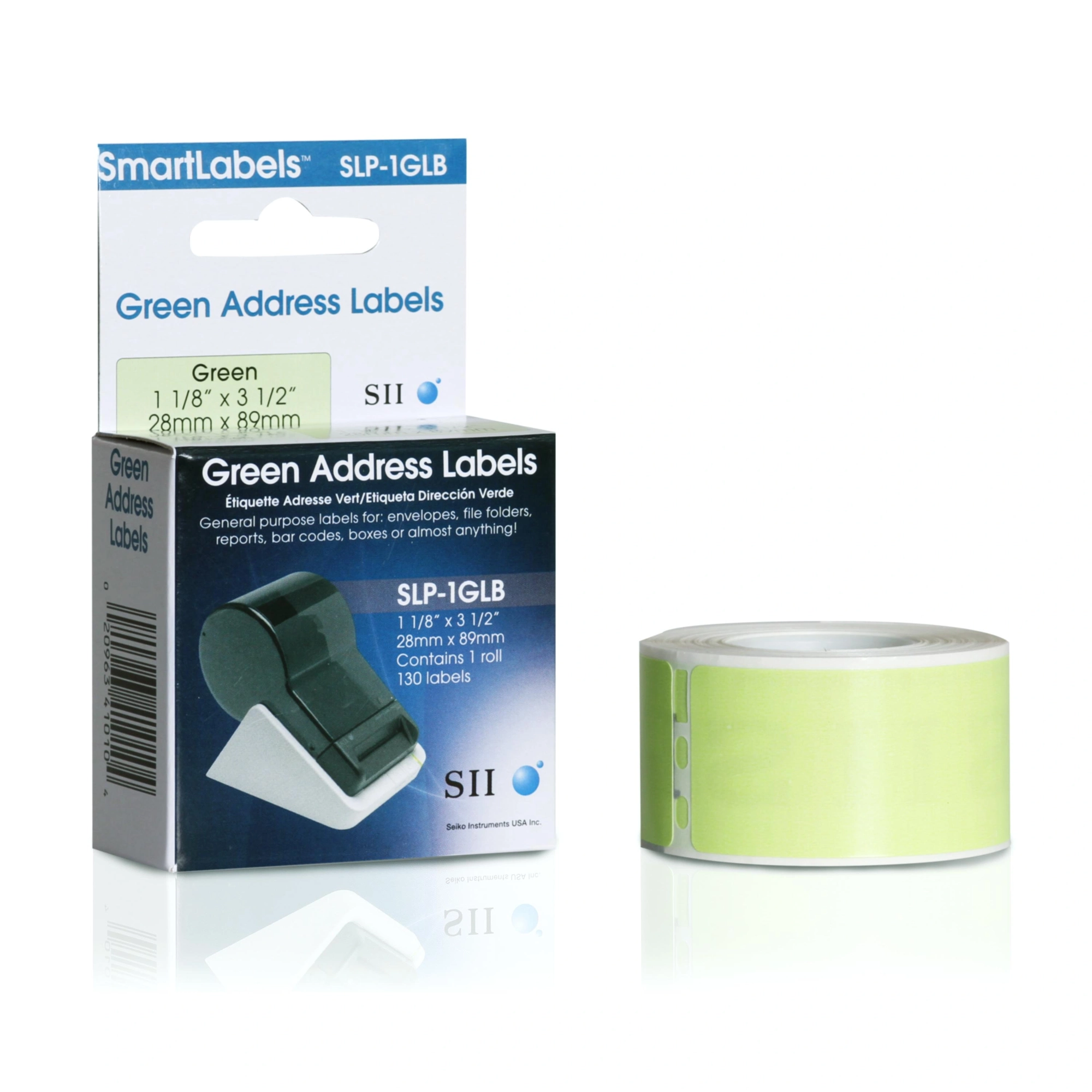 Seiko Instruments SLP-1GLB Verde Etiqueta para impresora autoadhesiva