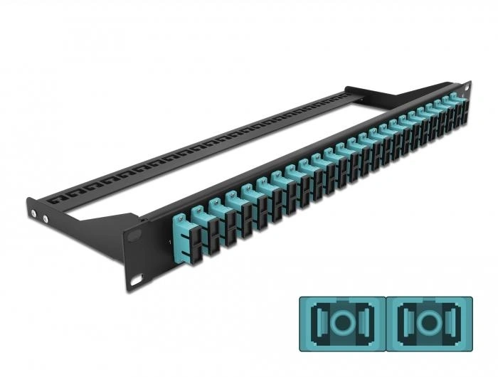 DeLOCK Panel de parches de fibra 19″ 24 puertos SC Duplex azul