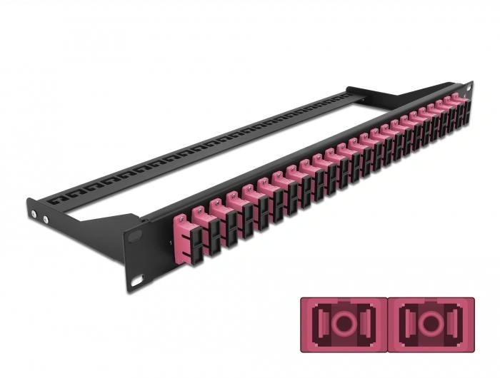 DeLOCK Panel de parches de fibra 19″ 24 puertos SC Duplex violeta