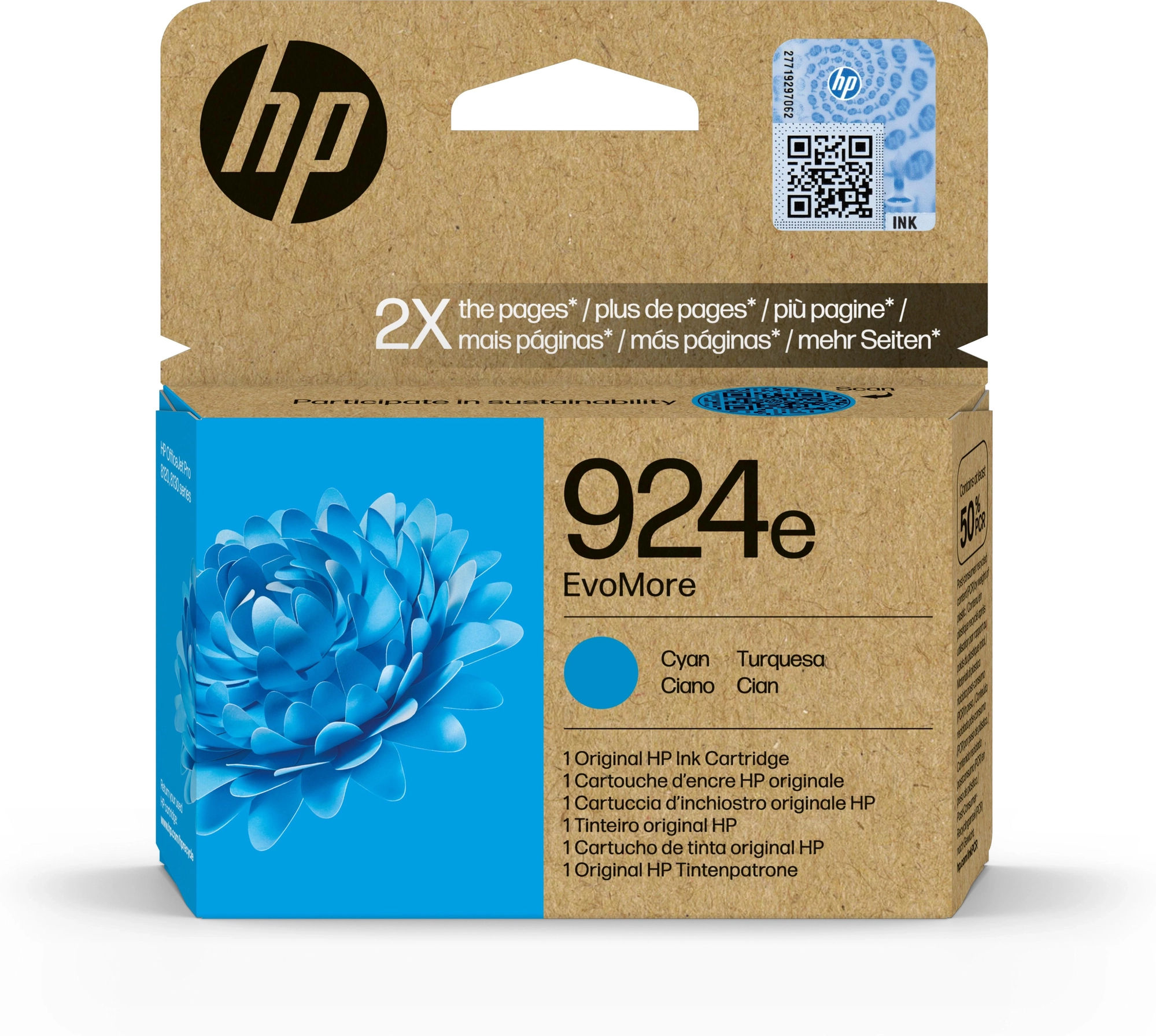 HP Cartucho de Tinta Original EvoMore 924e cian