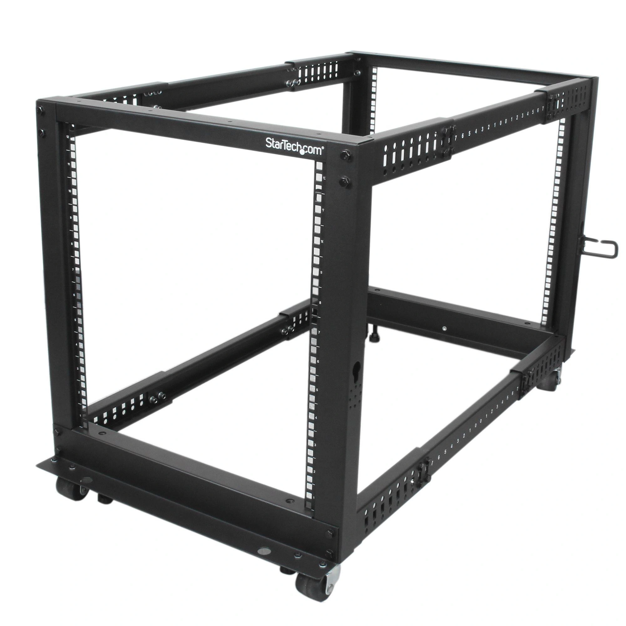 StarTech.com Rack 12U Móvil de Marco Abierto de 4 Columnas para Servidores - Rack de Cuatro Columnas de 19 Pulgadas para Equipo de Red e Informát