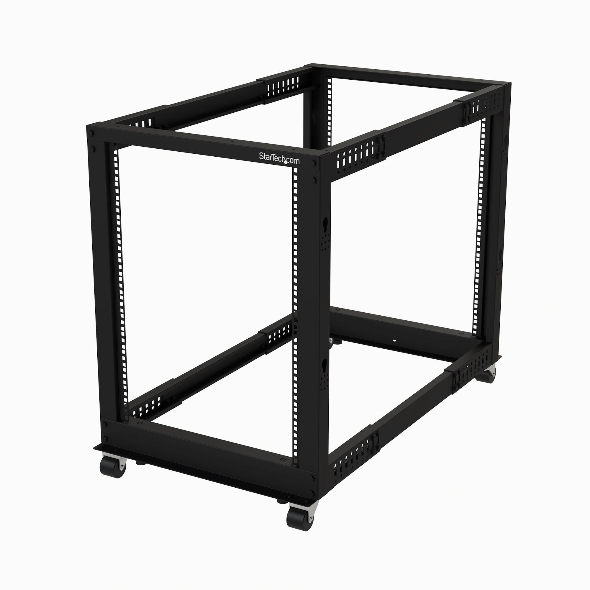 StarTech.com Rack 15U Móvil de Marco Abierto de 4 Columnas para Servidores - Rack de Cuatro Columnas de 19 Pulgadas para Equipo de Red e Informát
