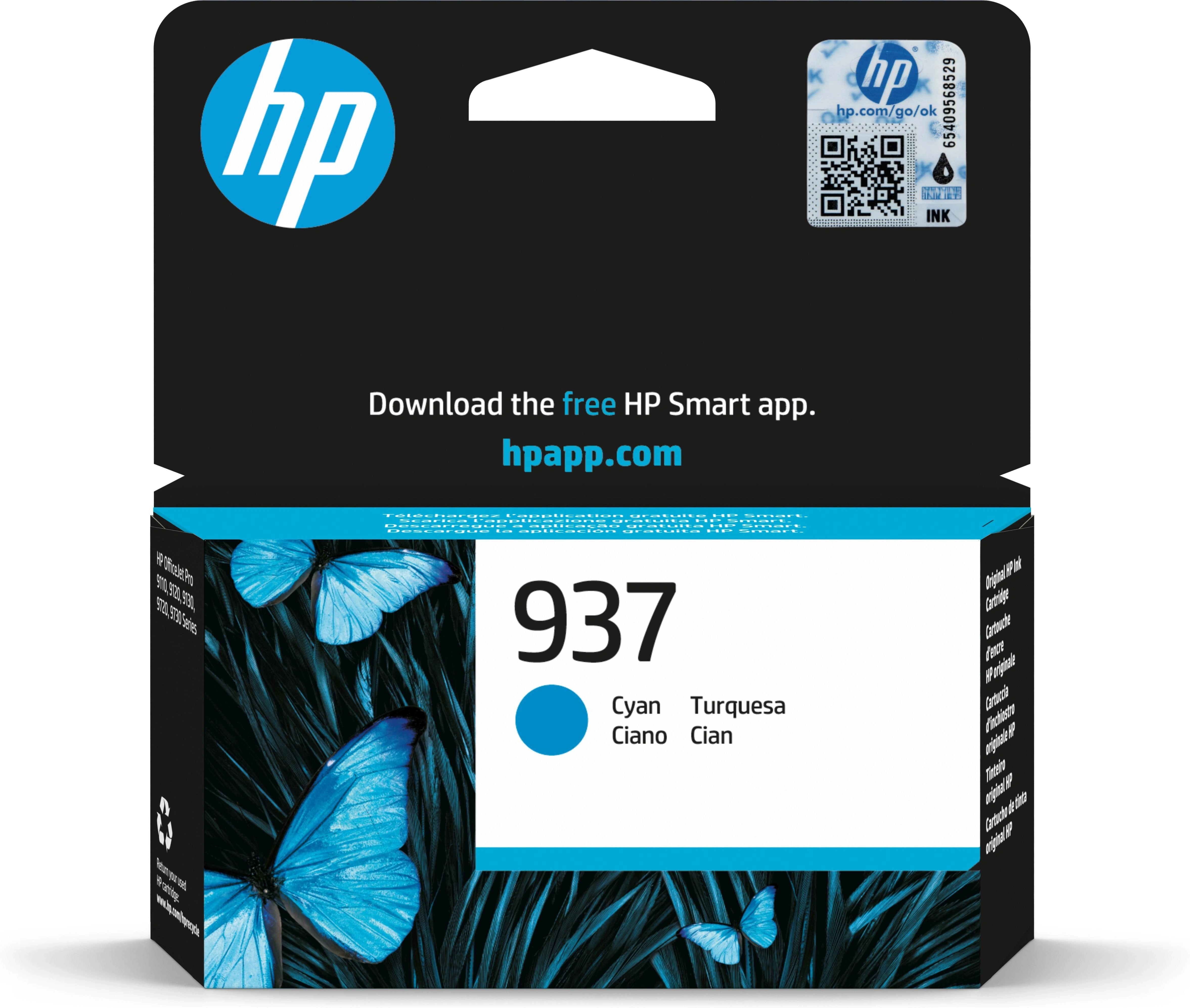 HP Cartucho de Tinta Original 937 cian