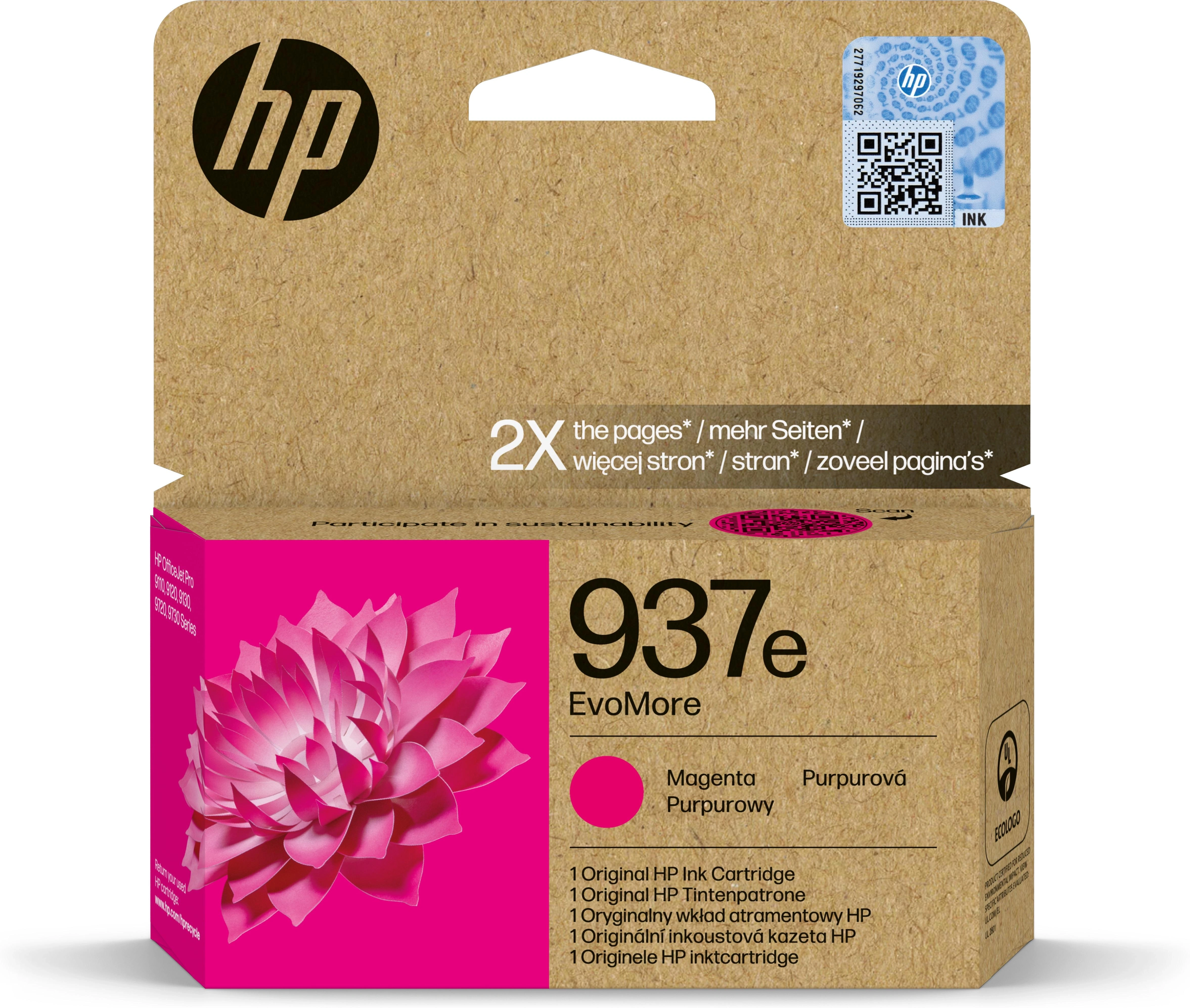 HP Cartucho de Tinta Original EvoMore 937e magenta
