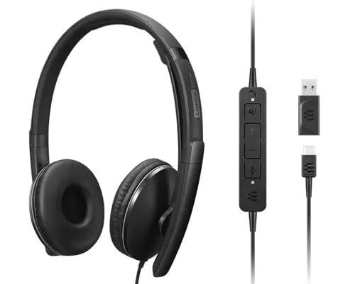 Lenovo 4XD1M45627 auricular y casco Auriculares Alámbrico Diadema USB Tipo C Negro – imagen 3