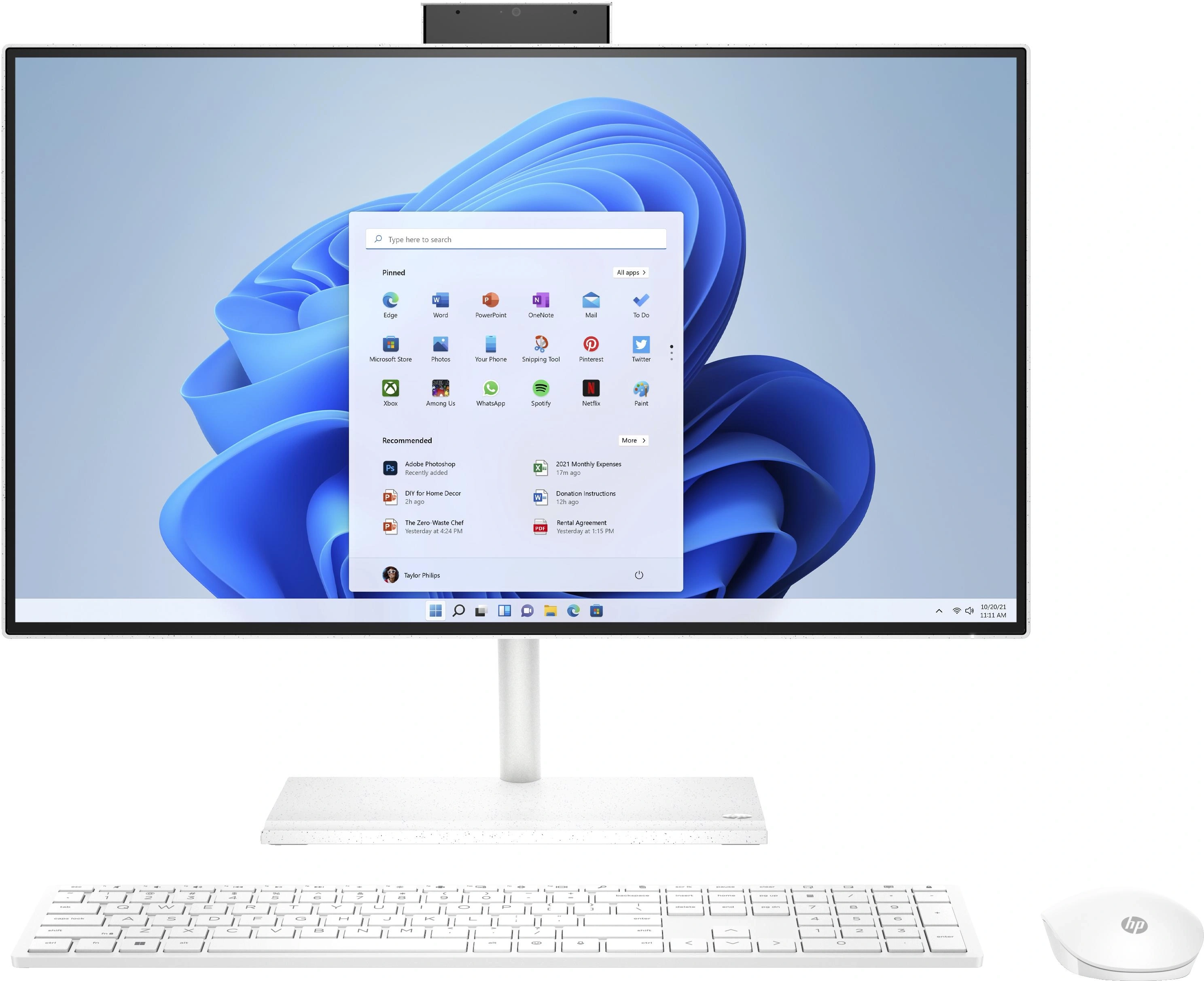 HP 24-cb0005ns Intel® Celeron® J4025 60,5 cm (23.8") 1920 x 1080 Pixeles Pantalla táctil PC todo en uno 8 GB DDR4-SDRAM 512 GB SSD Windows 11 Home Wi-Fi 5 (802.11ac) Blanco