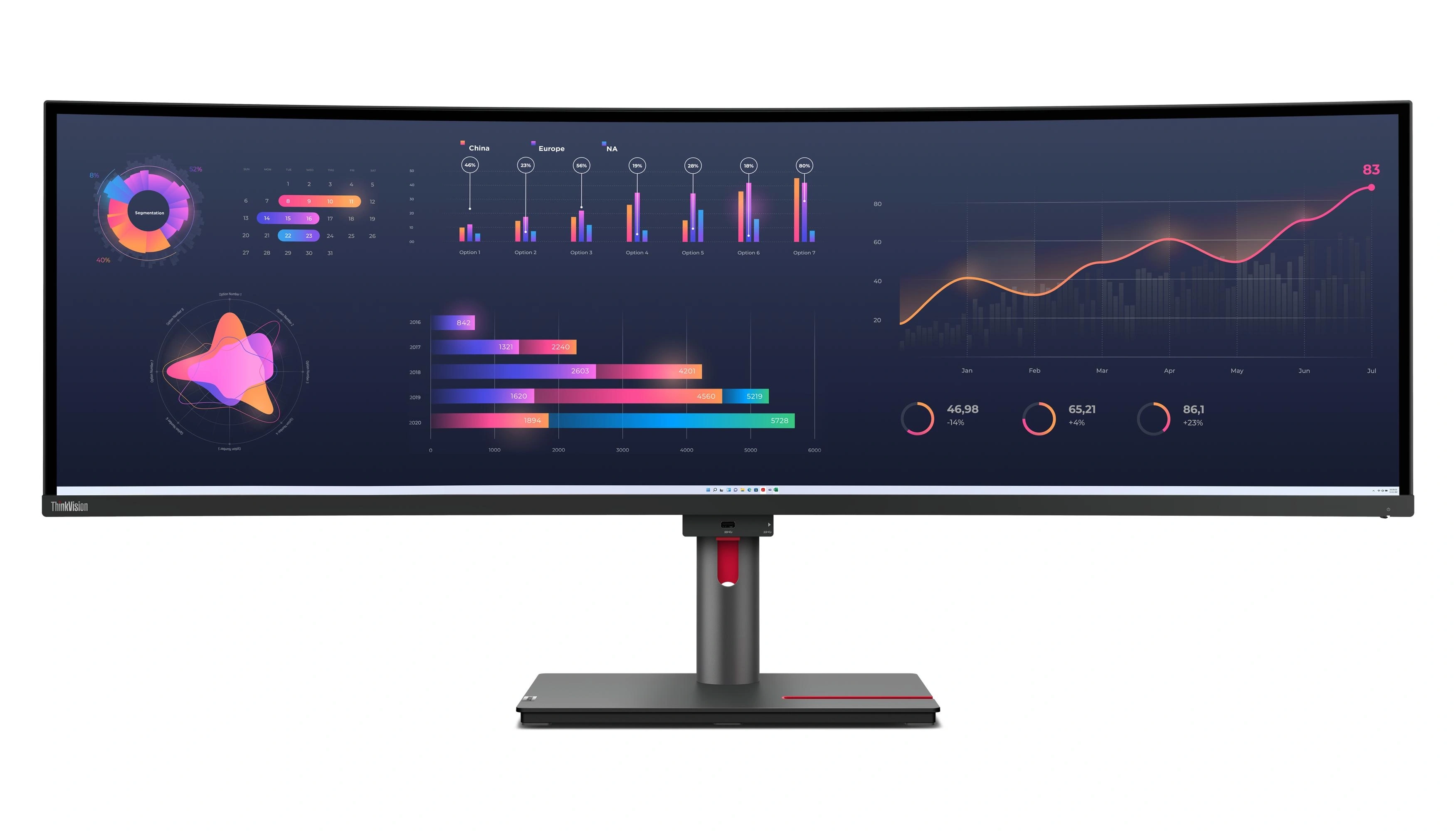 Lenovo ThinkVision P49w-30 LED display 124,5 cm (49") 5120 x 1440 Pixeles DQHD Negro