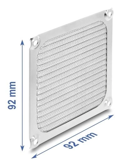 DeLOCK Rejilla para ventilador 92 x 92 mm aluminio - filtro de polvo para ventilador con malla de filtro de acero inoxidable