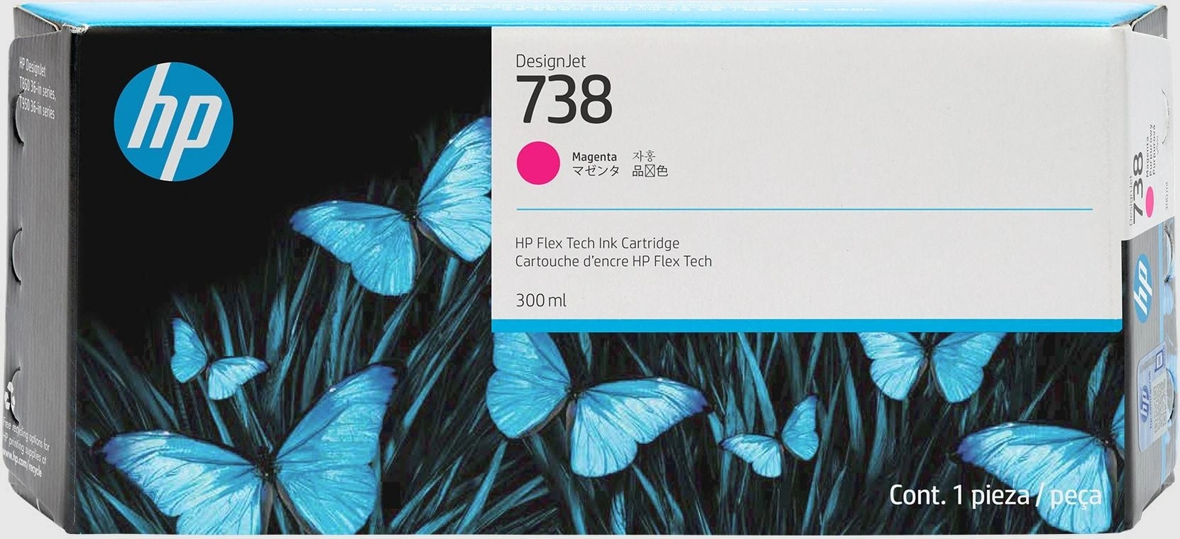 HP Cartucho de tinta magenta DesignJet 738 de 300 ml
