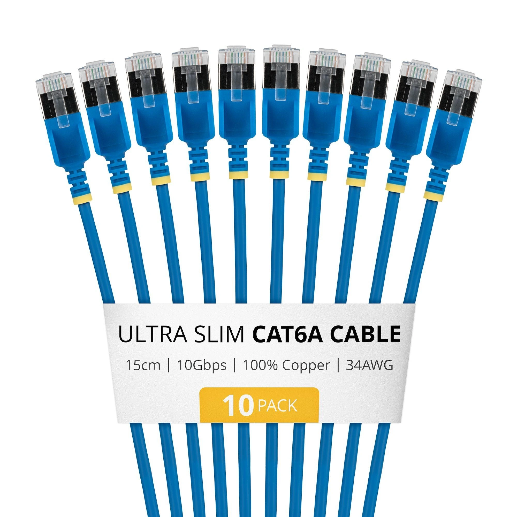 StarTech.com 6ASTP34BLS15CM10PK cable de red Azul 0,15 m Cat6a U/FTP (STP) Alrededor