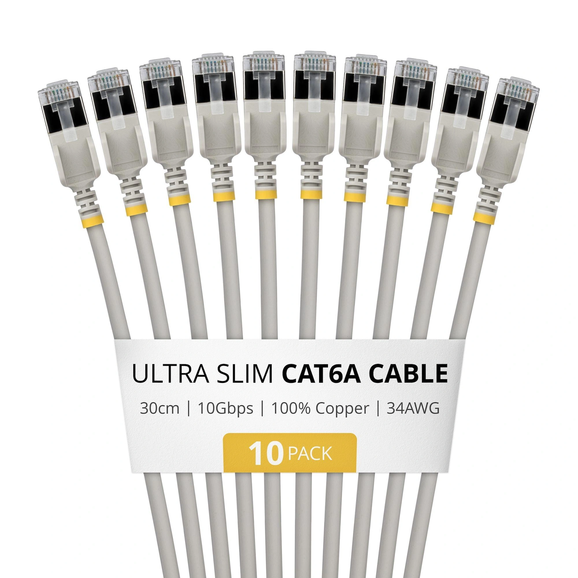 StarTech.com 6ASTP34GRS30CM10PK cable de red Gris 0,3 m Cat6a U/FTP (STP) Alrededor