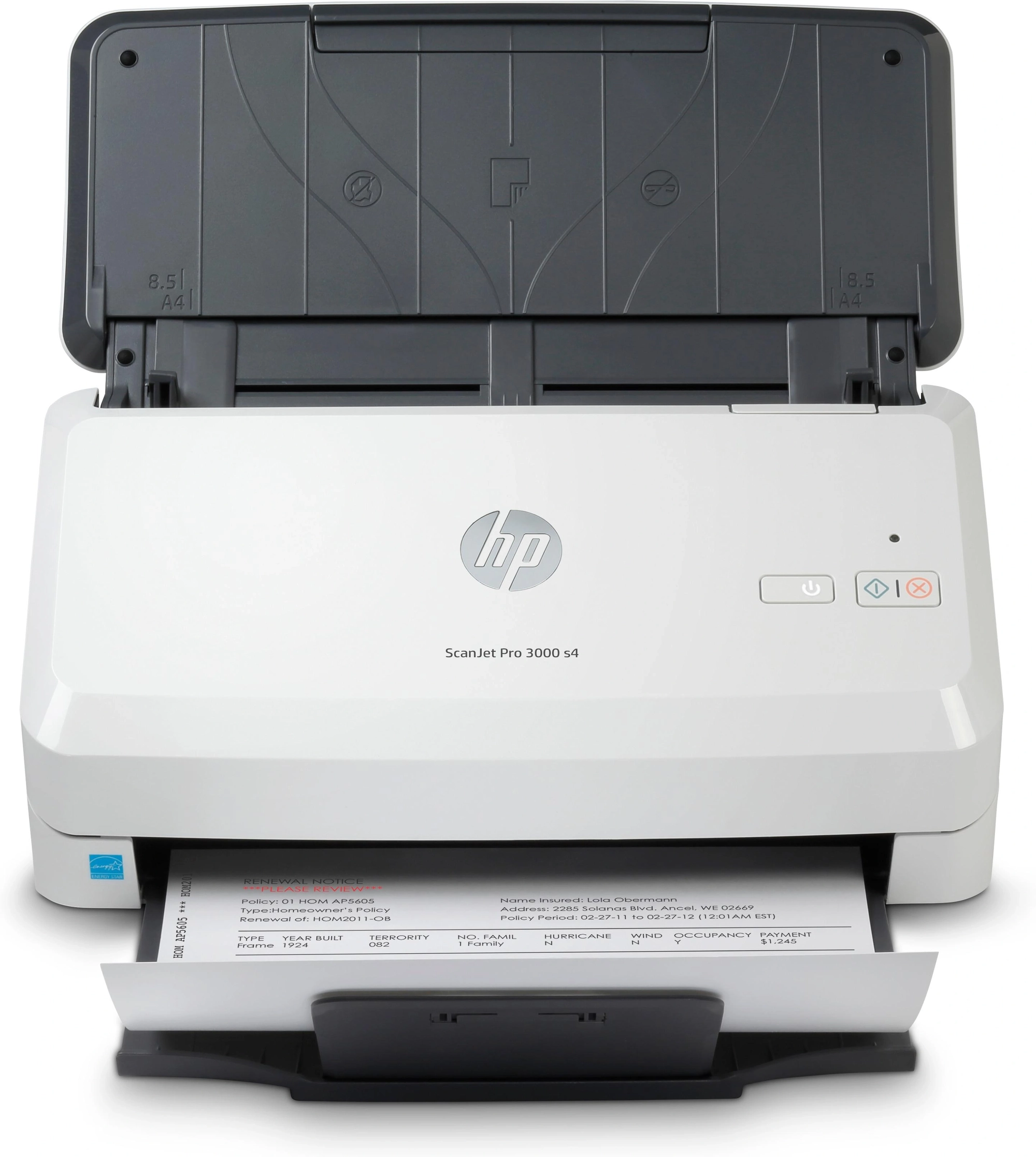 HP ScanJet Pro 3000 s4 Escáner alimentado con hojas 600 x 600 DPI A4 Negro, Blanco