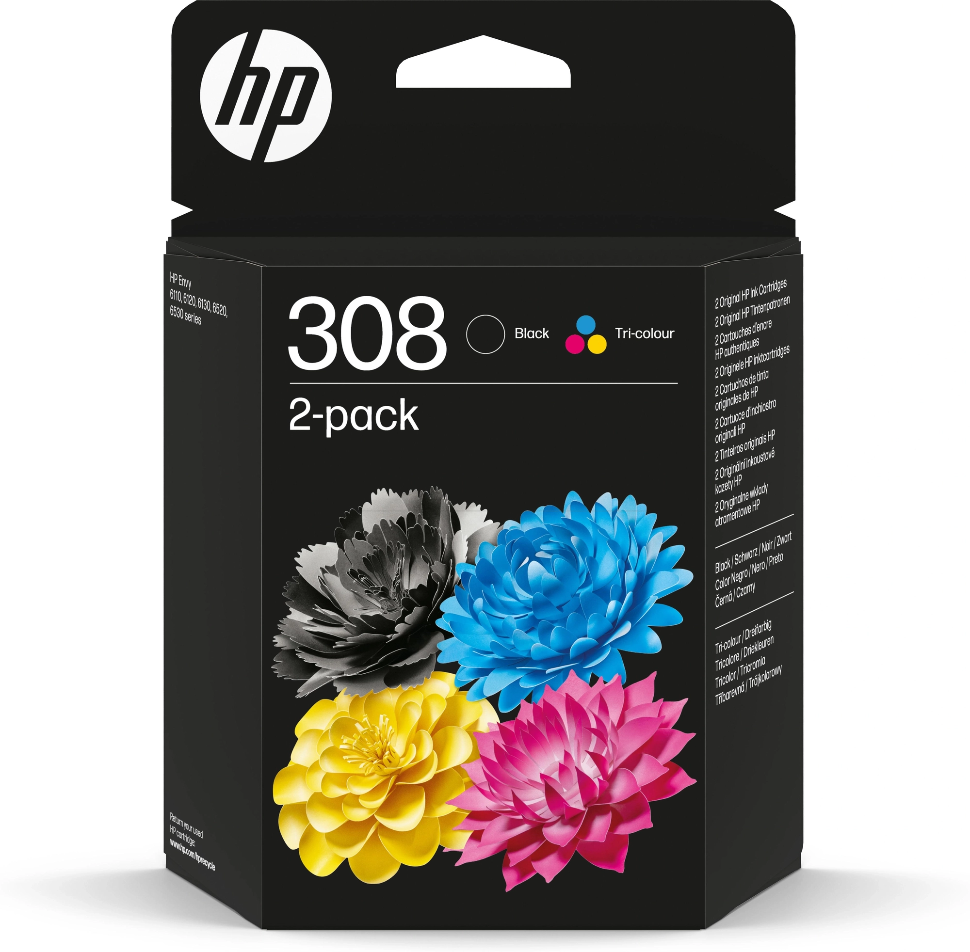 HP Paquete de 2 Cartuchos de Tinta Original 308 negra/tricolor