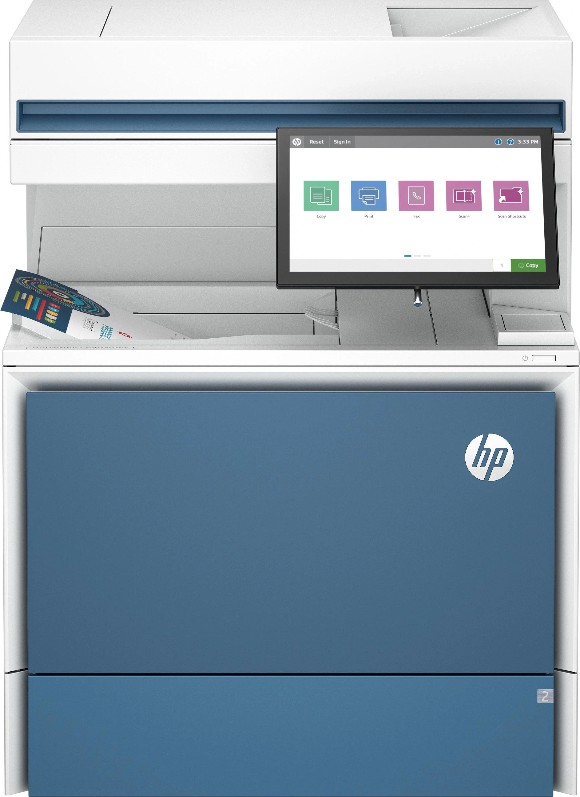 HP LaserJet Enterprise Flow 6800zf Multifunction Color Impresora, Solo Ethernet; Fotocopiadora, escáner