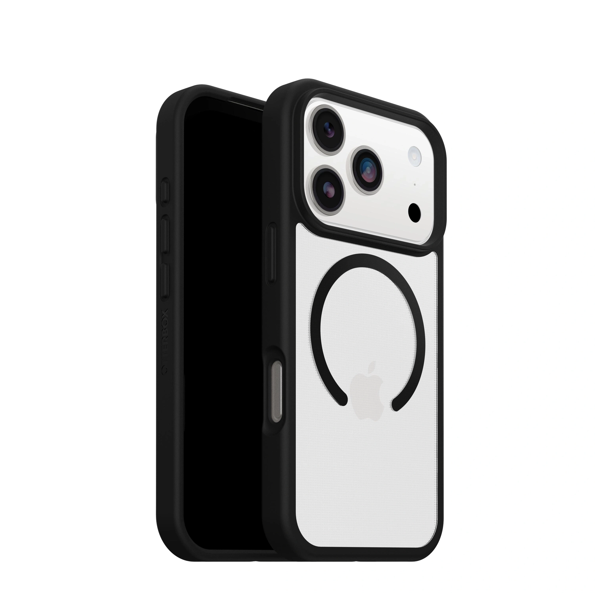 OtterBox React MagSafe Series para Apple iPhone 17 Pro, negro Crystal, transparente/negro