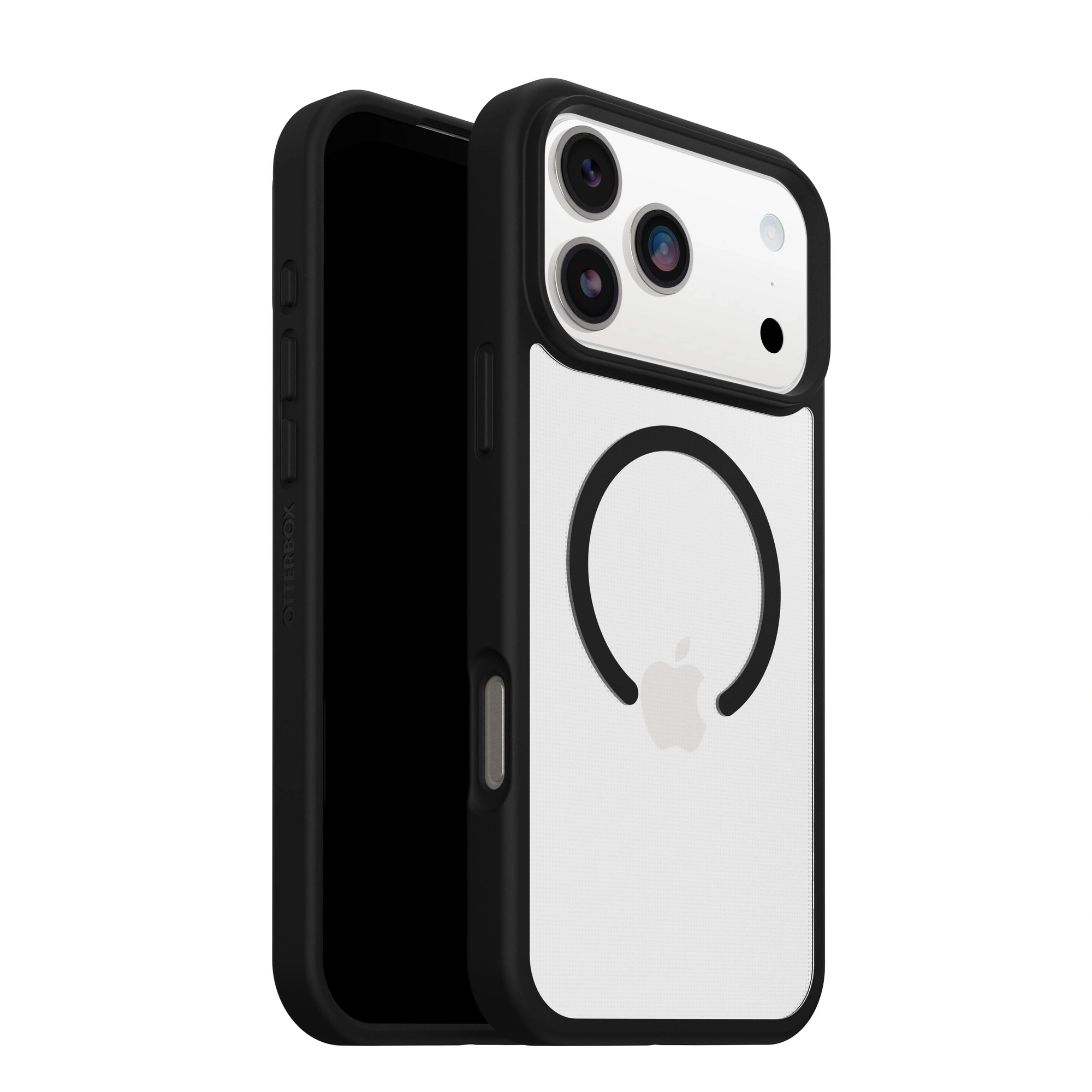 OtterBox React MagSafe Series para Apple iPhone 17 Pro Max, negro Crystal, transparente/negro