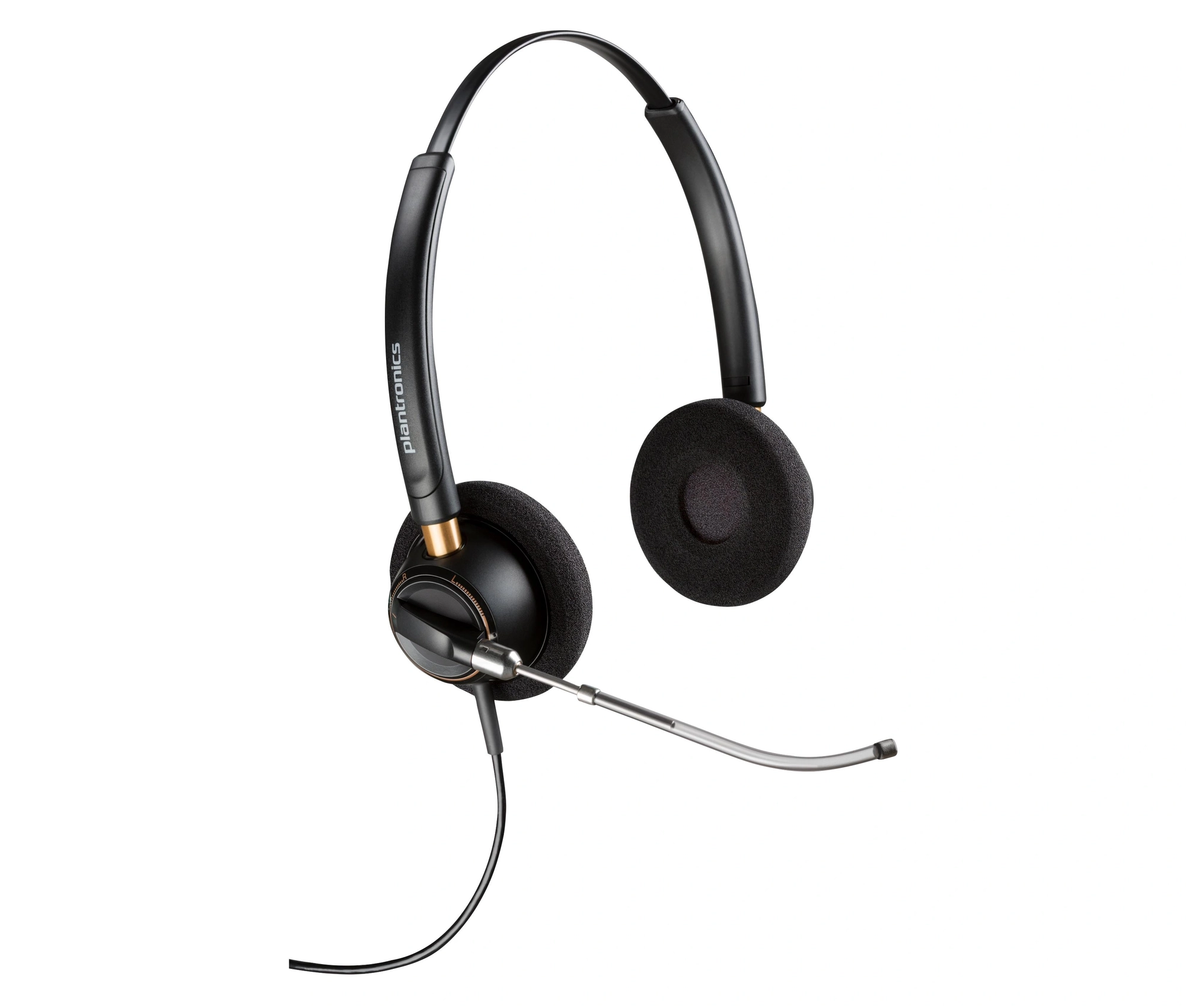 HP Poly Auriculares binaurales Poly EncorePro 520V con tubo de voz y desconexión rápida