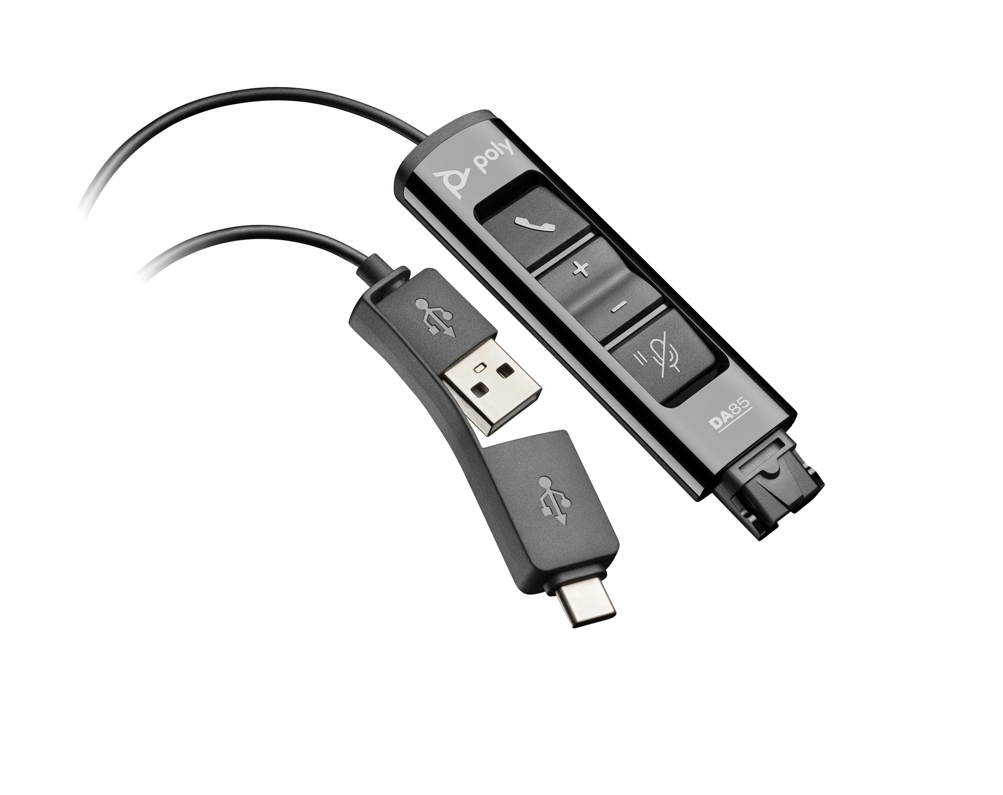 HP Poly Adaptador negro Poly DA85 USB a QD compatible con TAA
