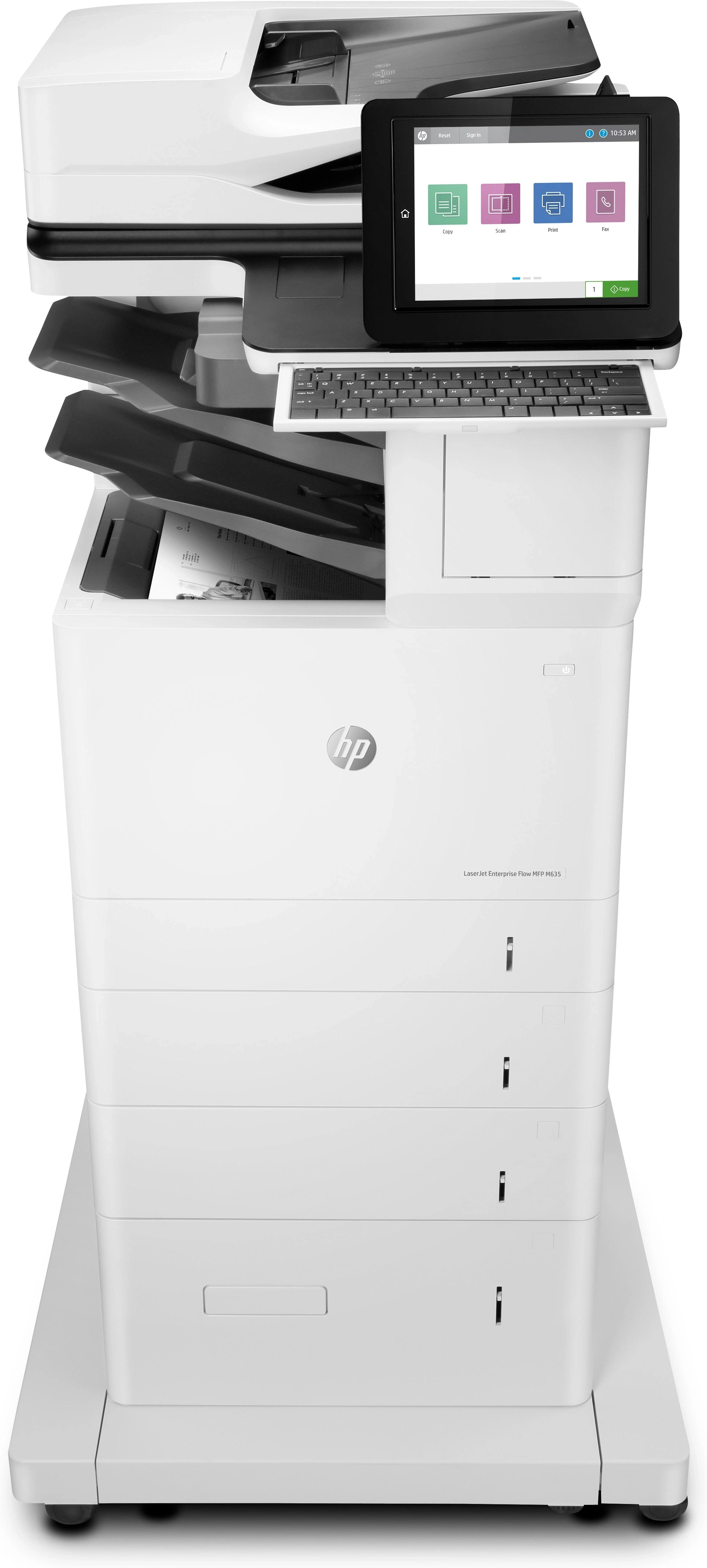 HP LaserJet Enterprise Flow LaserJet Enterprise M635z Multifunction Blanco y negro Impresora, Solo Ethernet; Fotocopiadora, escáner