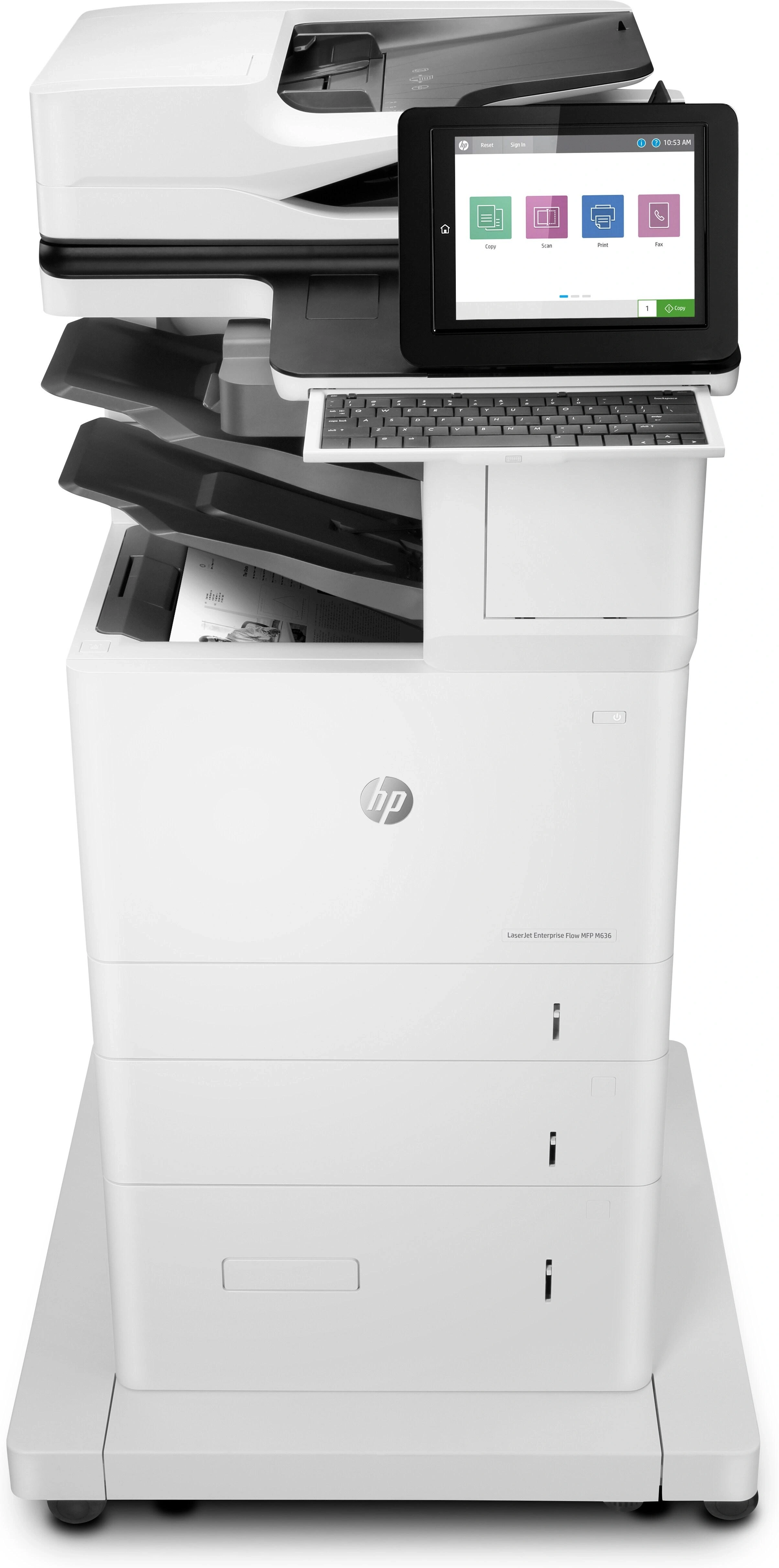 HP LaserJet Enterprise Flow M636z Inalámbrico Multifunction Blanco y negro Impresora, Fotocopiadora, escáner; Dúplex