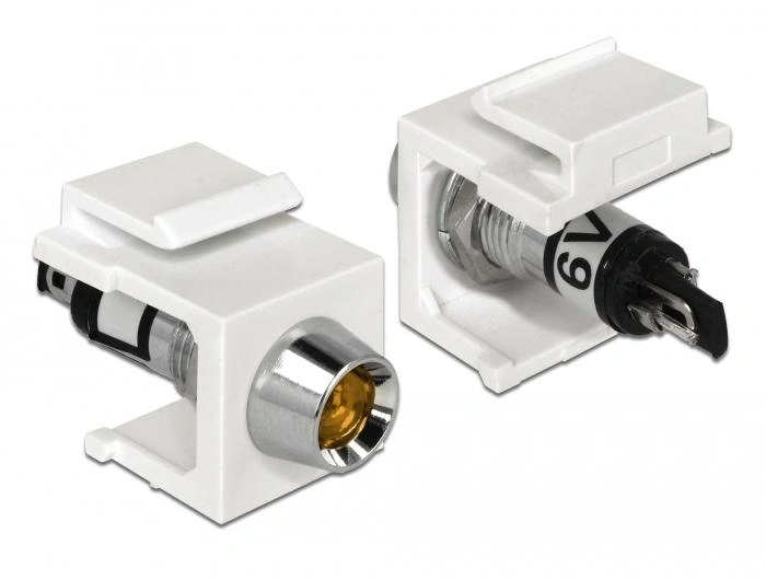DeLOCK 86449 conector Keystone LED Negro, Acero inoxidable, Blanco, Amarillo