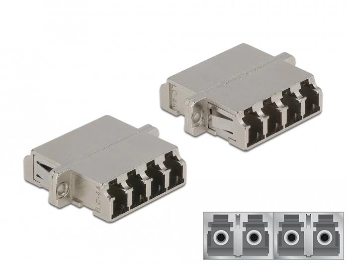 DeLOCK Acoplador de Fibra Óptica LC Quad hembra a LC Quad hembra Monomodo kov