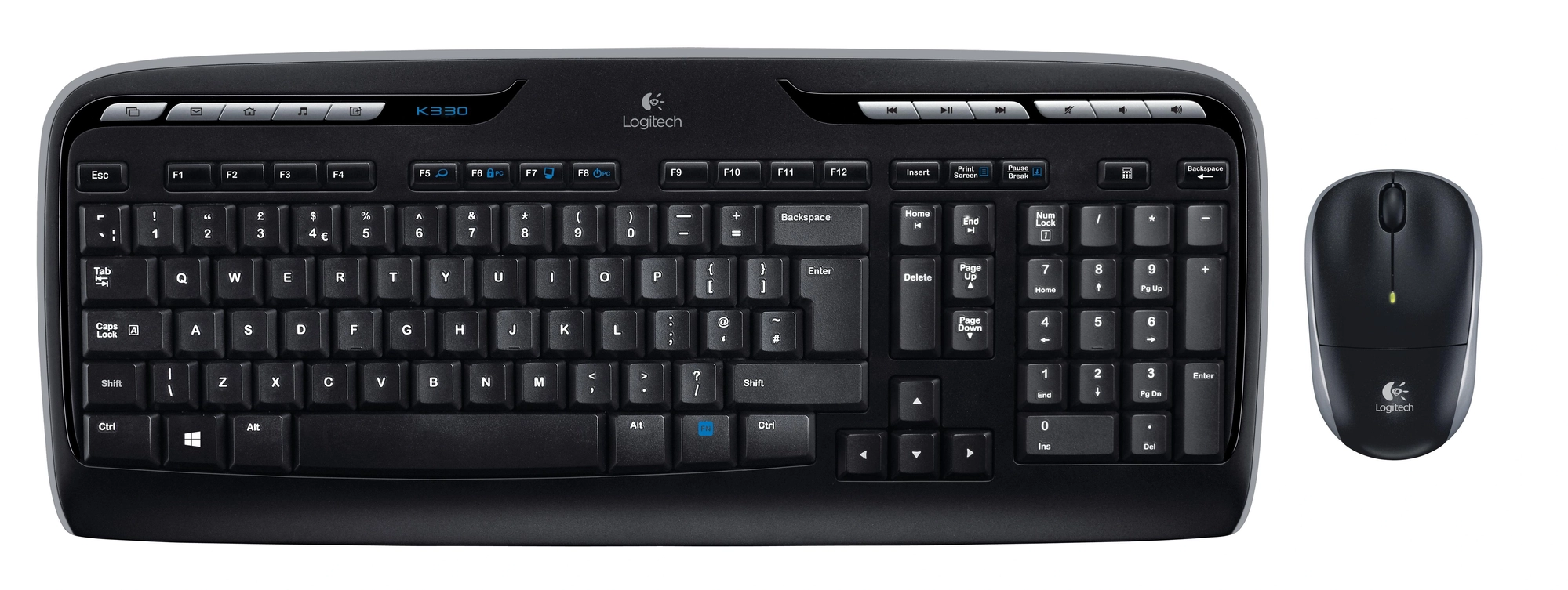 Logitech Wireless Combo MK330 teclado Ratón incluido Oficina USB QWERTY Internacional de EE.UU. Negro