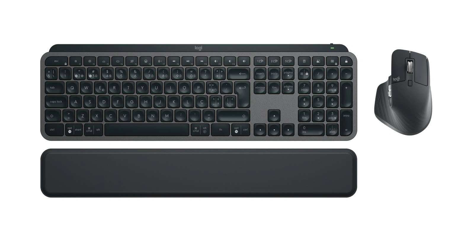 Logitech 920-011611 teclado Ratón incluido Oficina RF Wireless + Bluetooth Portugués Grafito