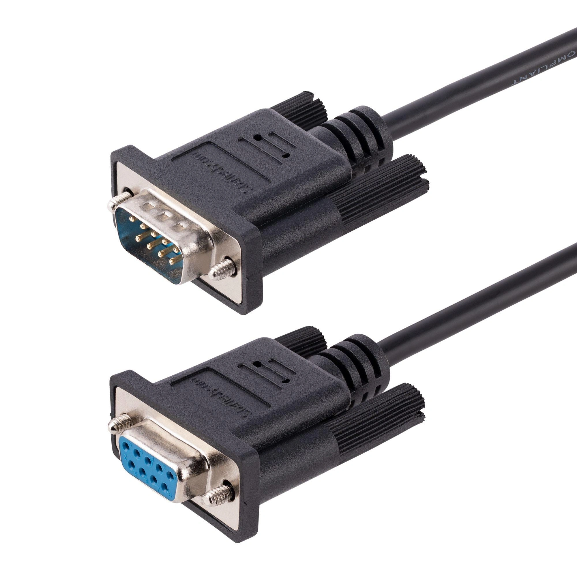 StarTech.com Cable 3m Serie RS232 para Módem Nulo, Crossover Cruzado Serial con Blindaje de Al-Mylar, Cable DB9 de Puerto COM Hembra a Macho Comp