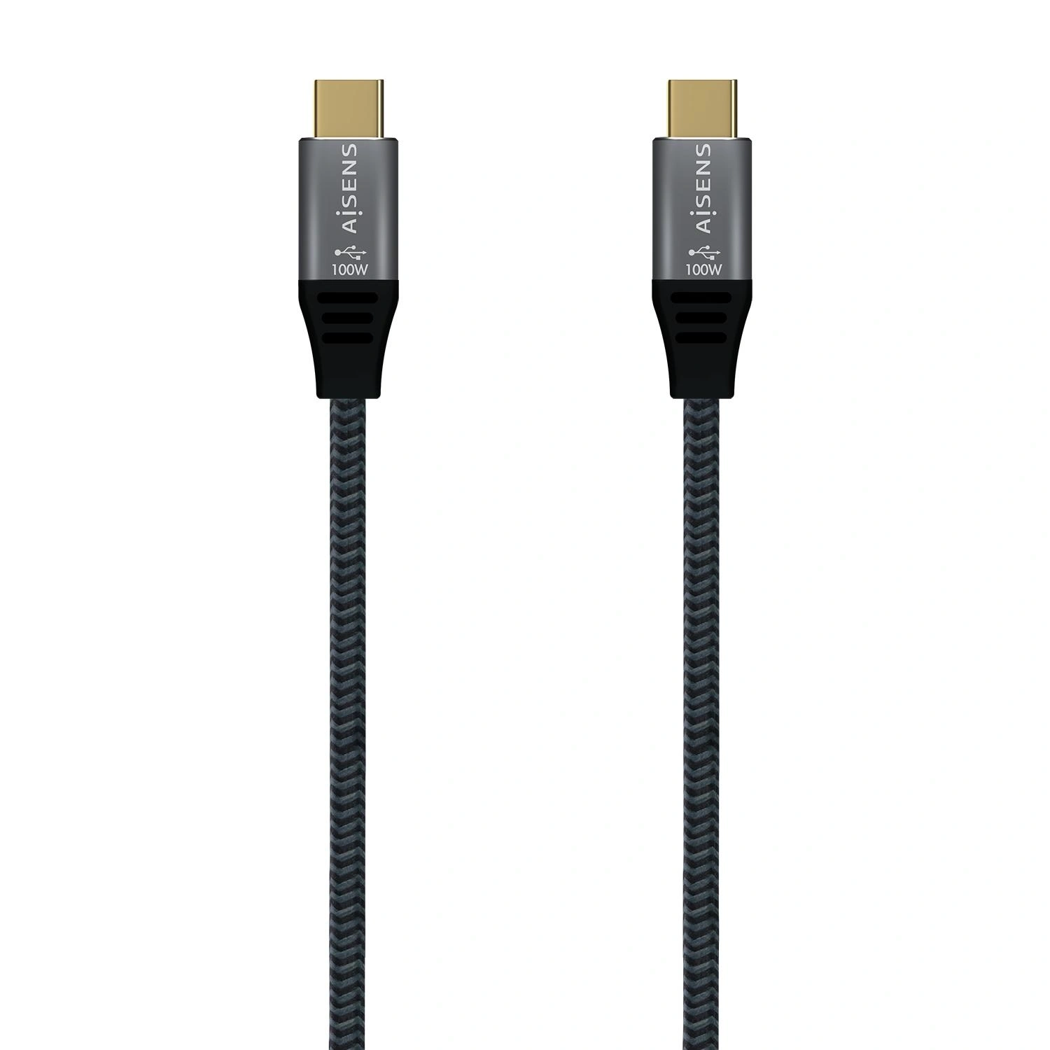 AISENS - USB 3.2 Gen2x2 Aluminum Cable 20Gbps 8K@30Hz 5A 100W E-Mark, Type USB-C/M-USB-C/M, Grey, 1.5 m