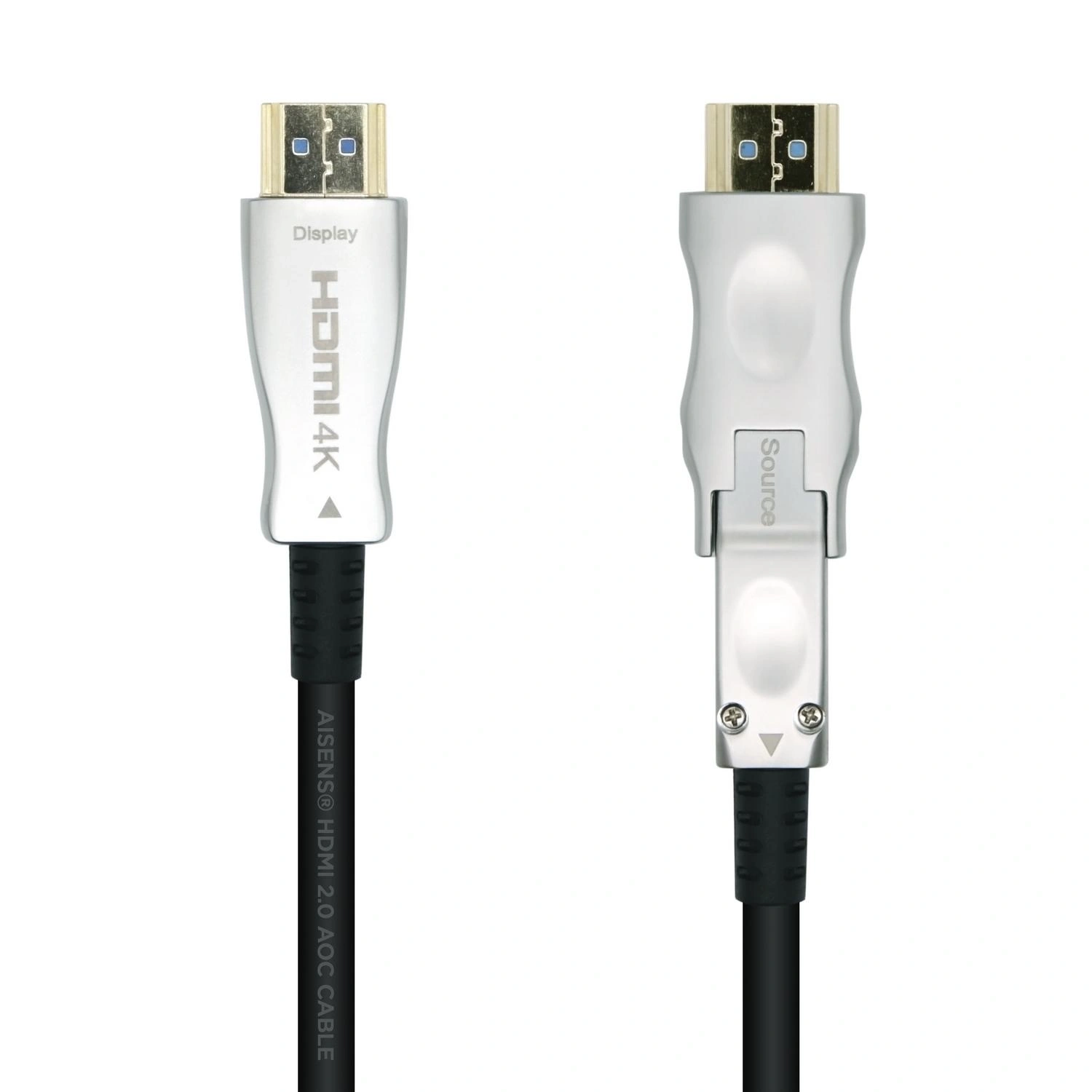 AISENS Cable HDMI V2.0 AOC Desmontable Premium Alta Velocidad / HEC 4k@60Hz 4:4:4 18Gbps, A/M-D/A/M, Negro, 15m
